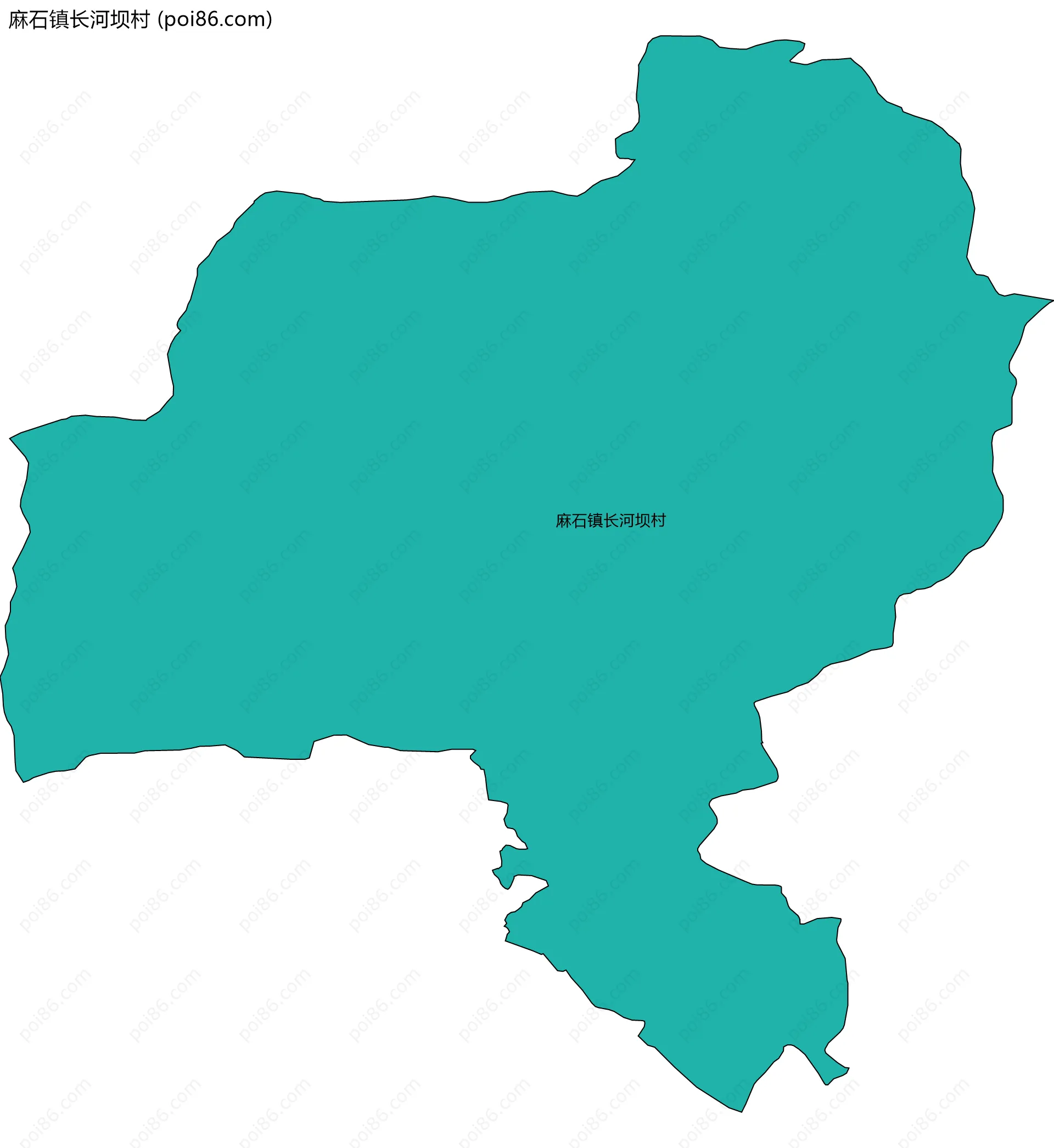 麻石镇长河坝村边界地图