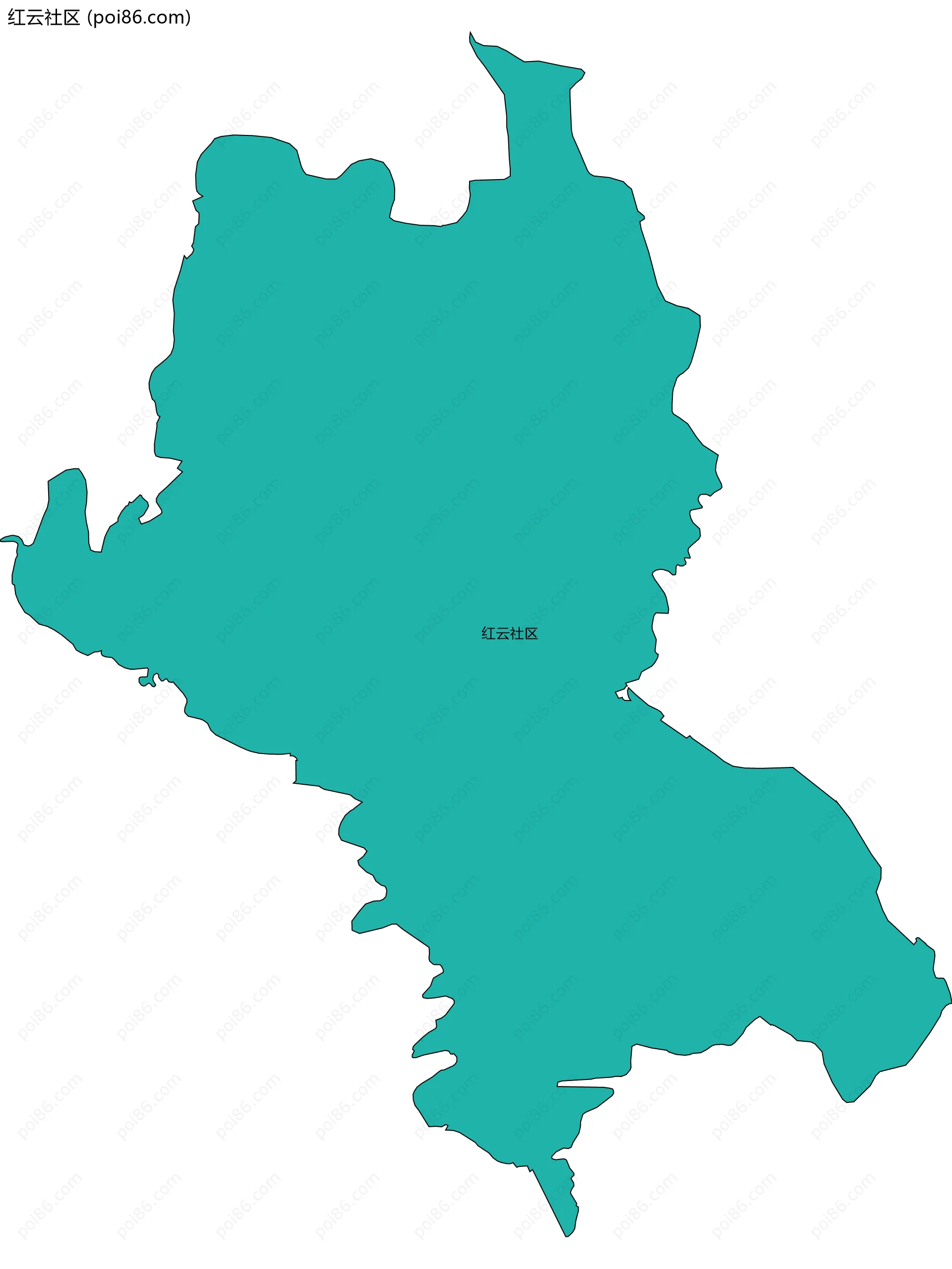 红云社区边界地图