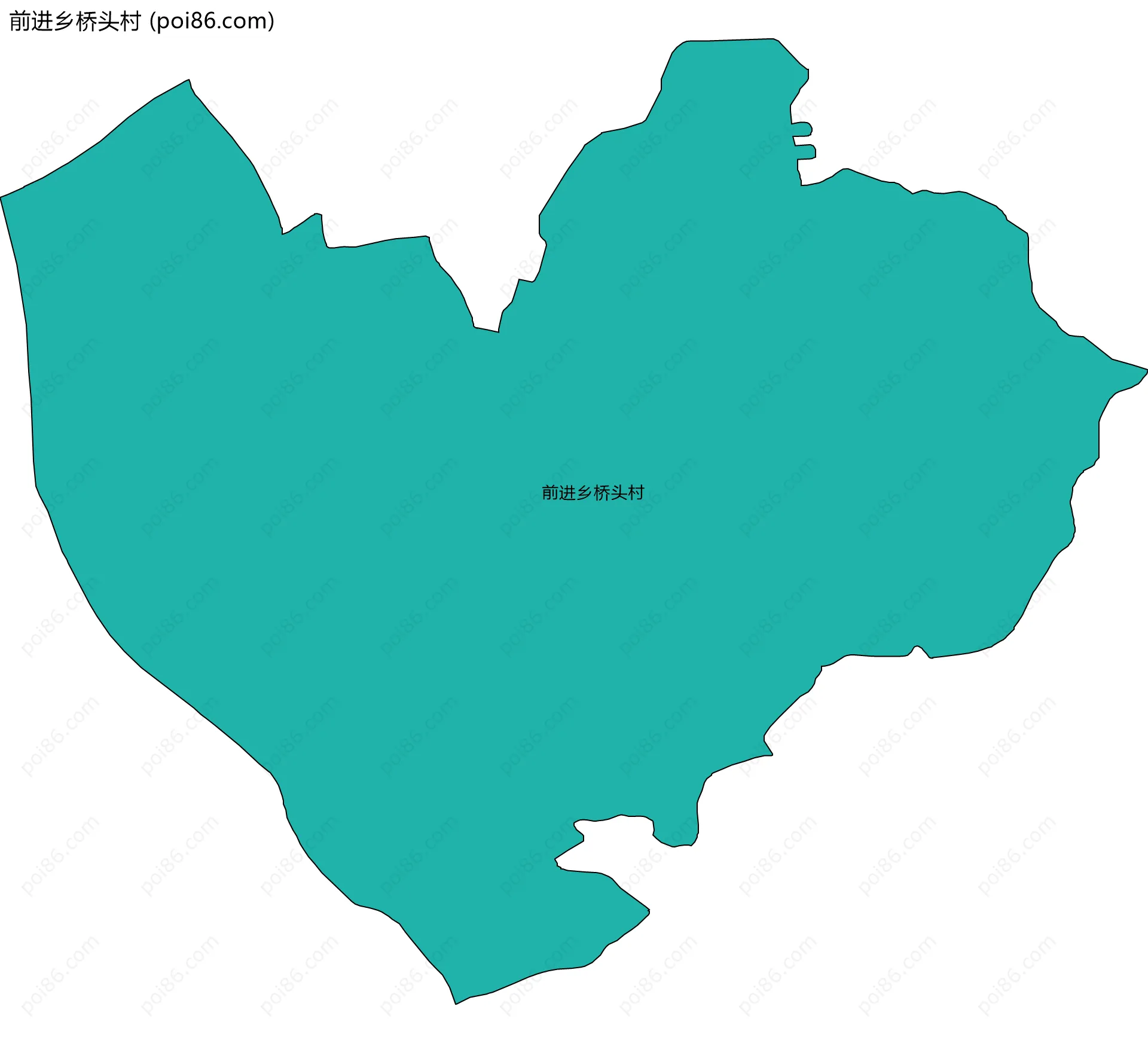 前进乡桥头村边界地图