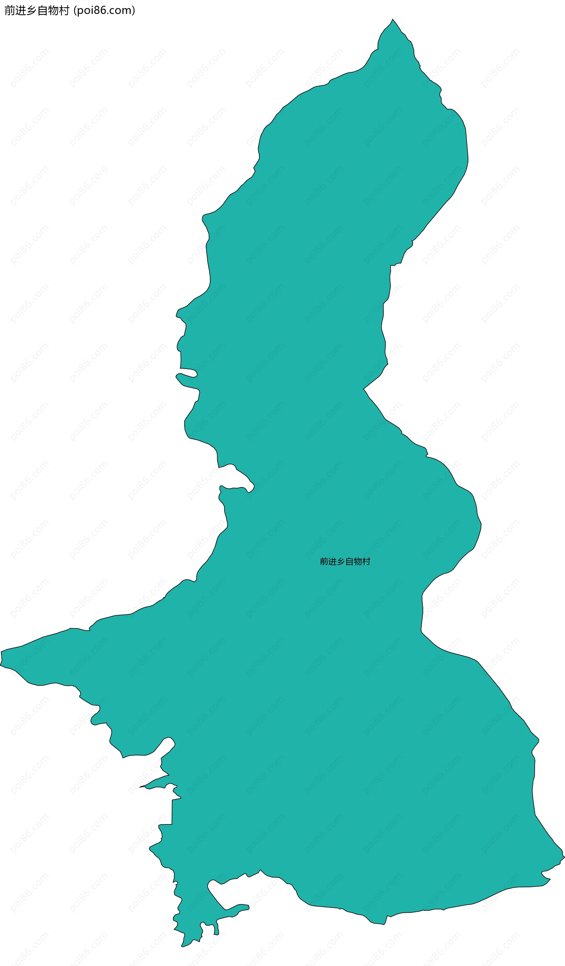 前进乡自物村边界地图