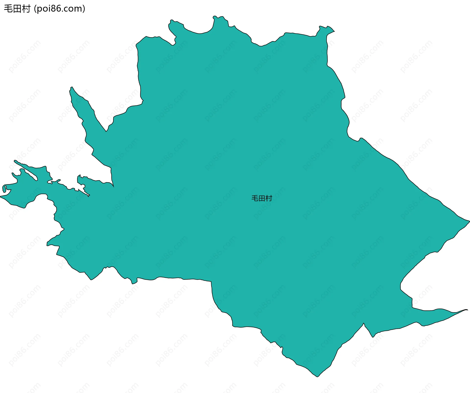 毛田村边界地图