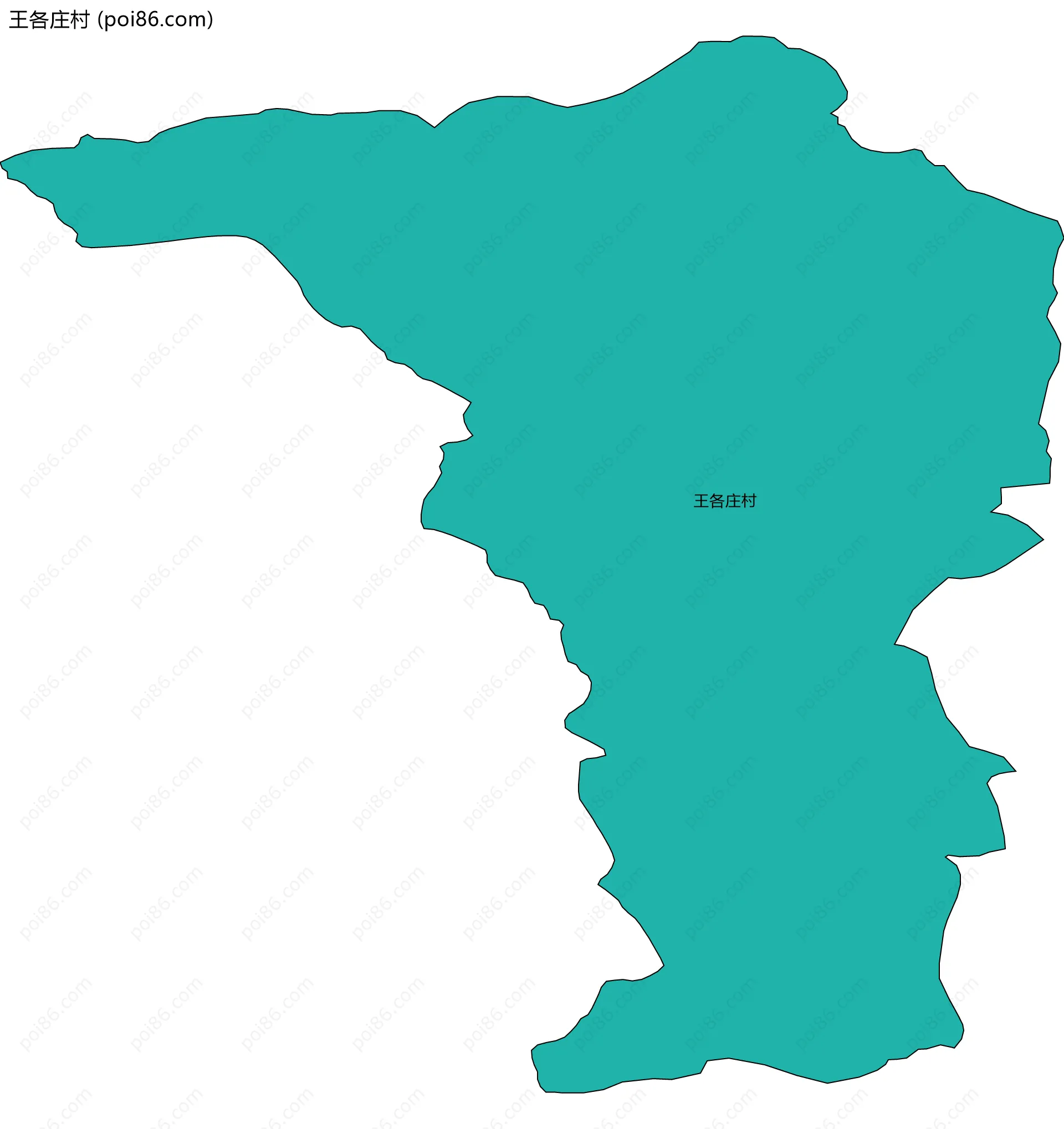 王各庄村边界地图