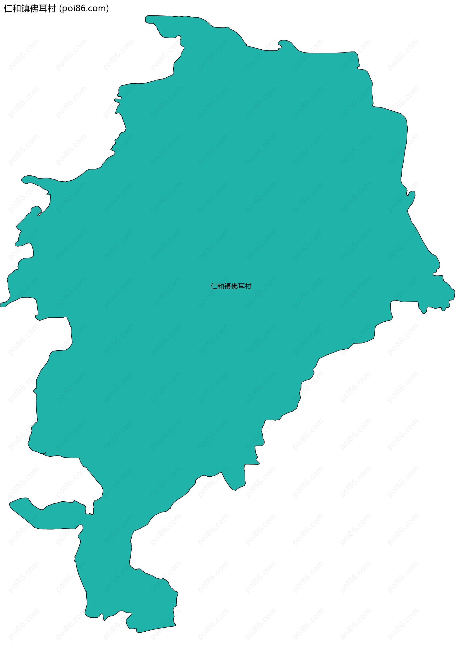 仁和镇佛耳村边界地图