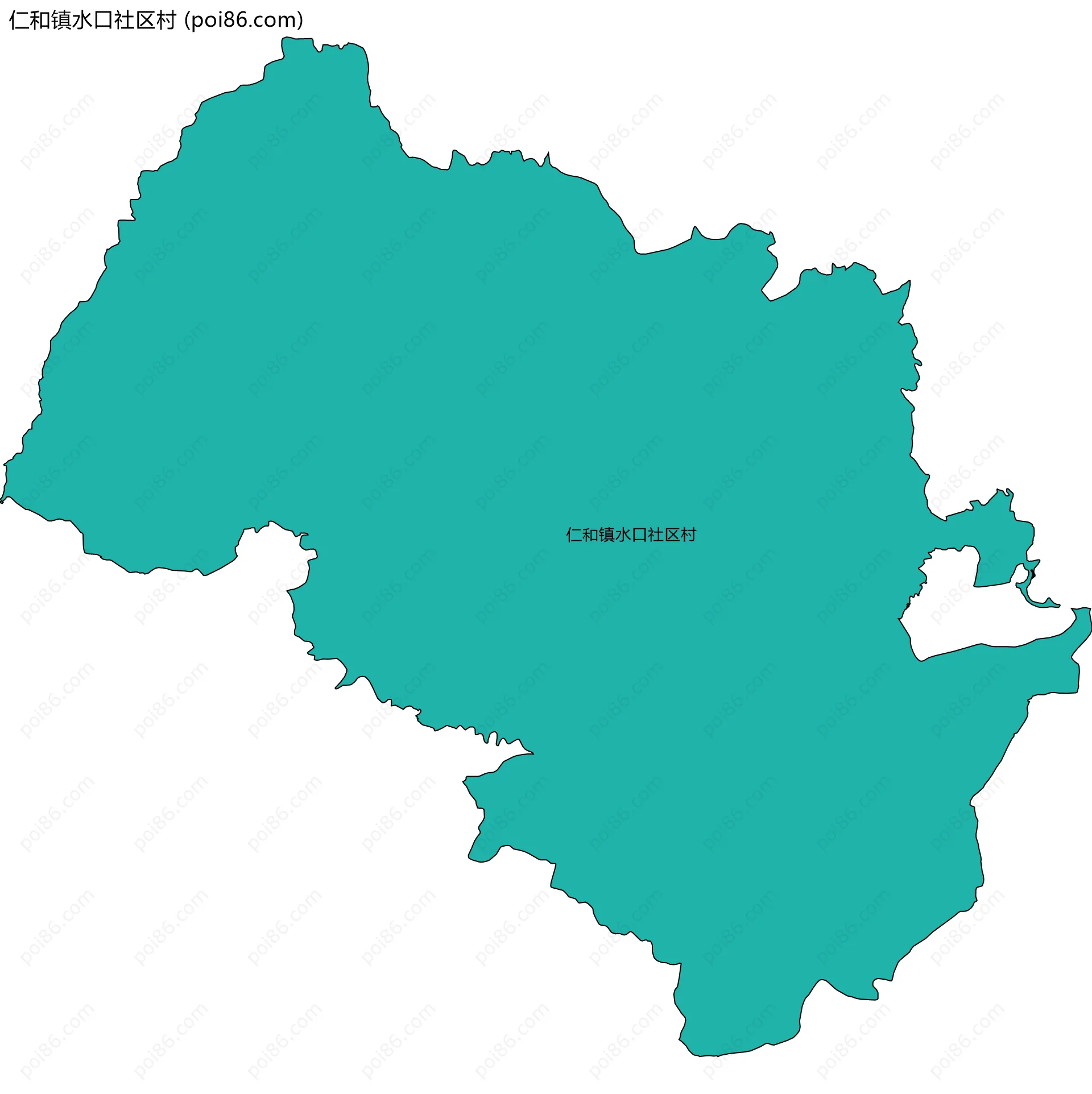 仁和镇水口社区村边界地图
