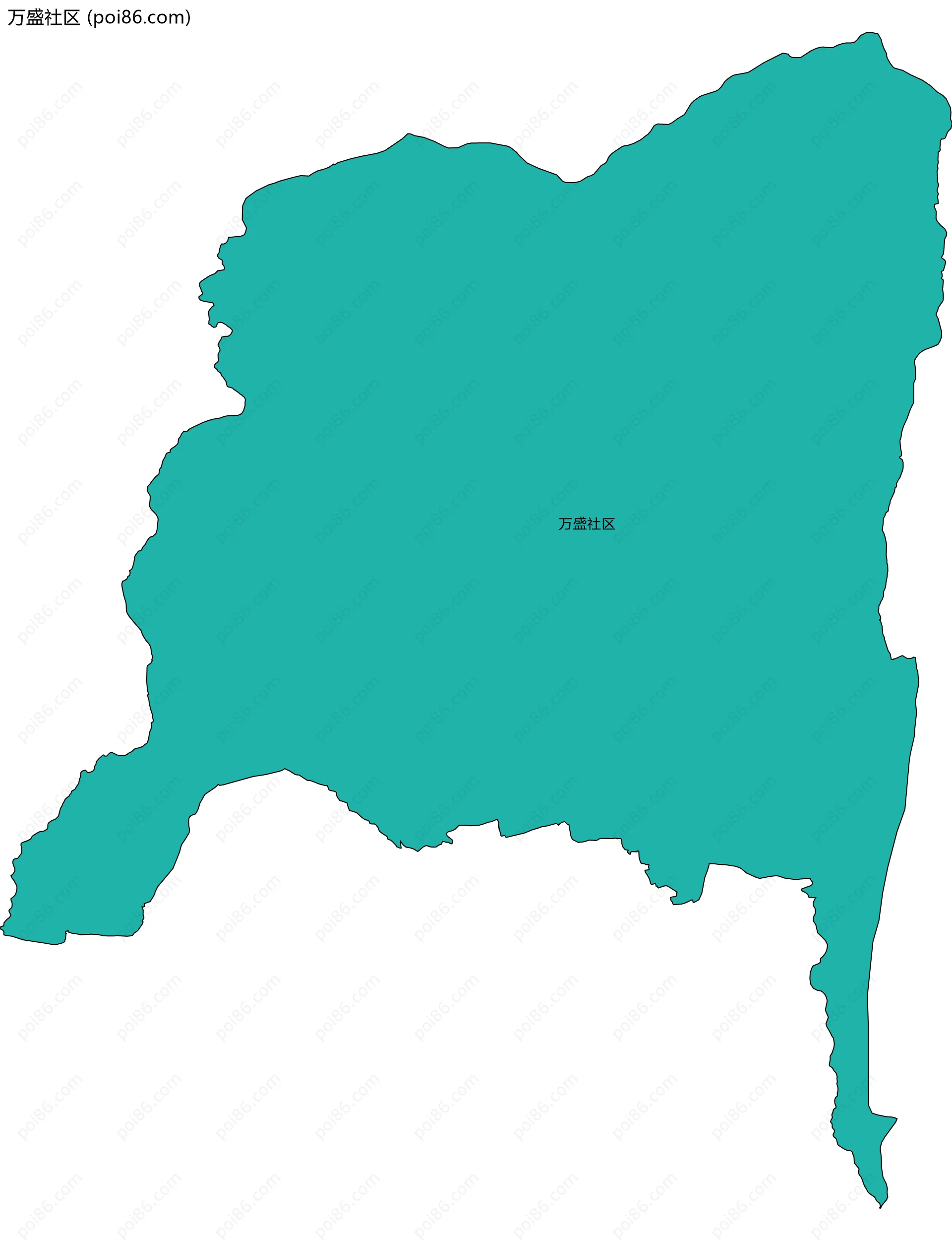 万盛社区边界地图