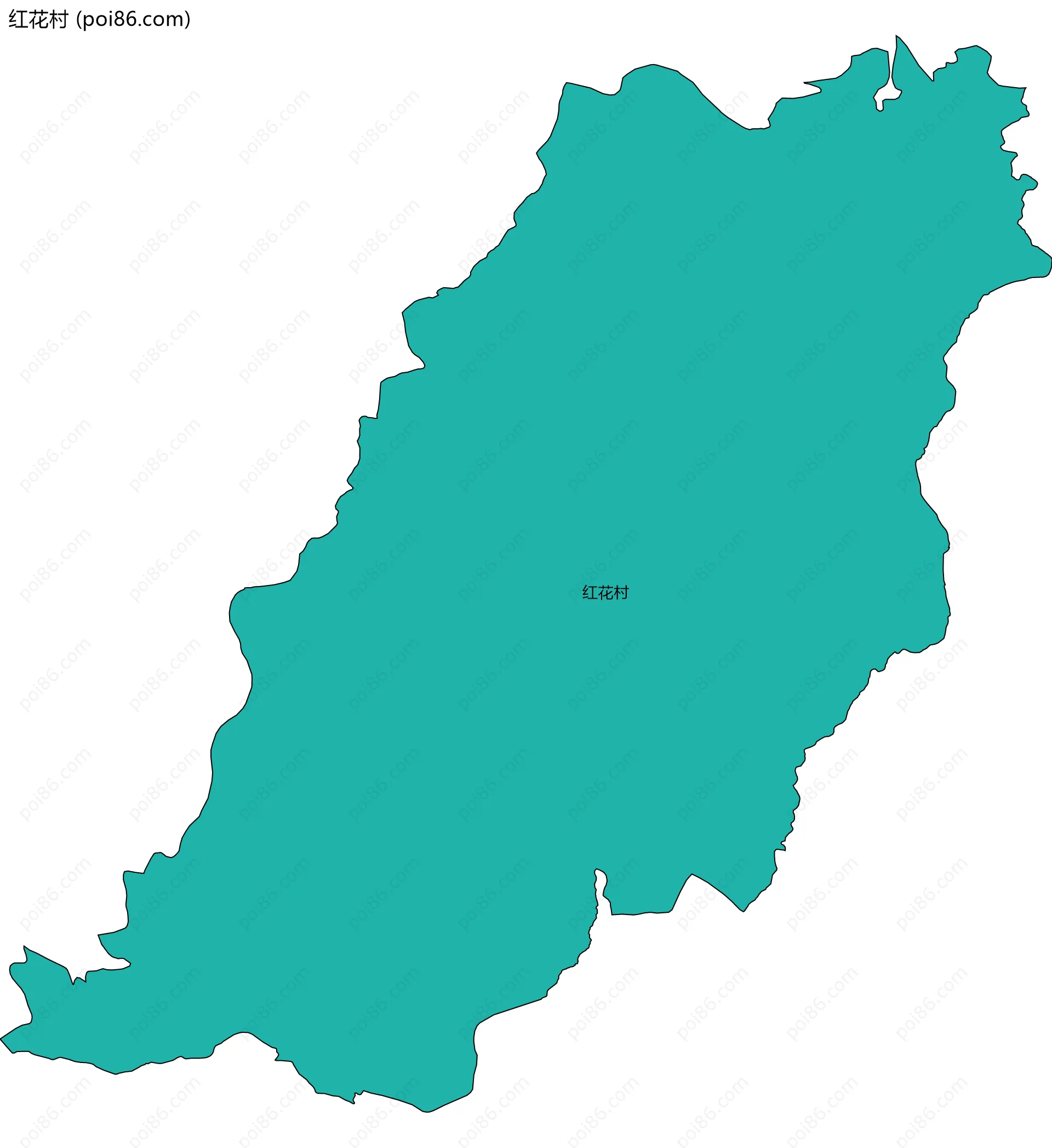 红花村边界地图