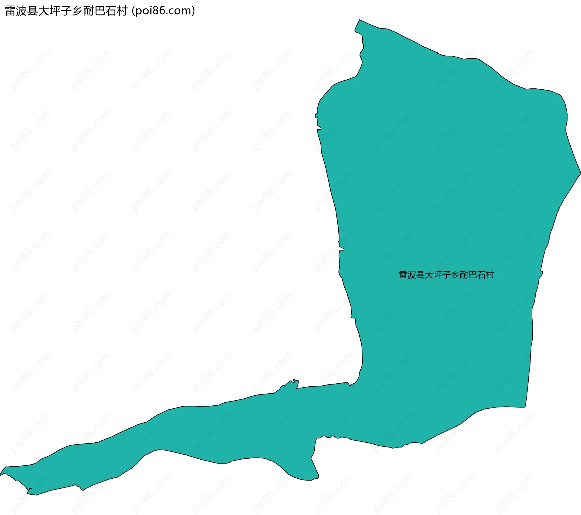 雷波县大坪子乡耐巴石村边界地图