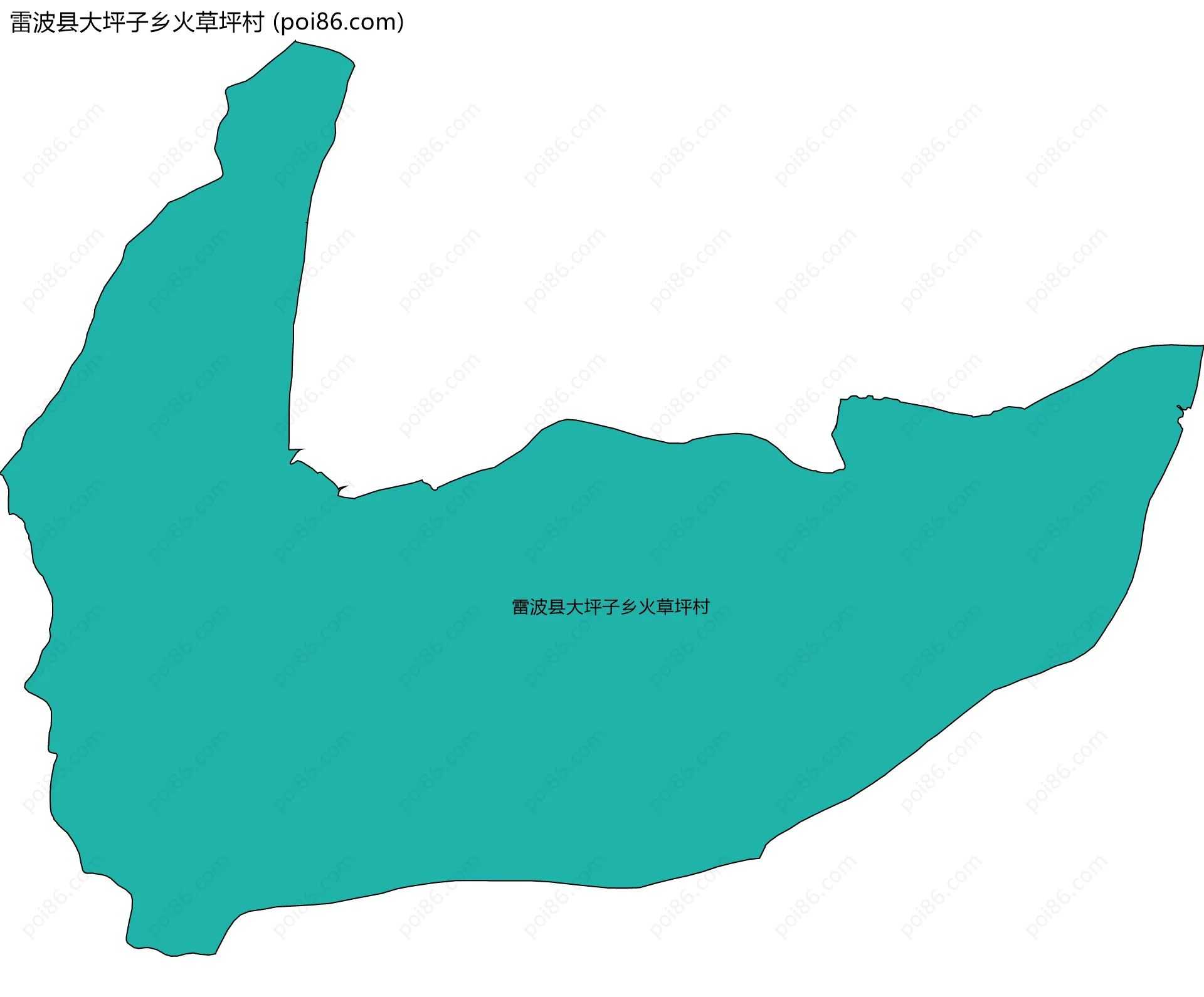雷波县大坪子乡火草坪村边界地图