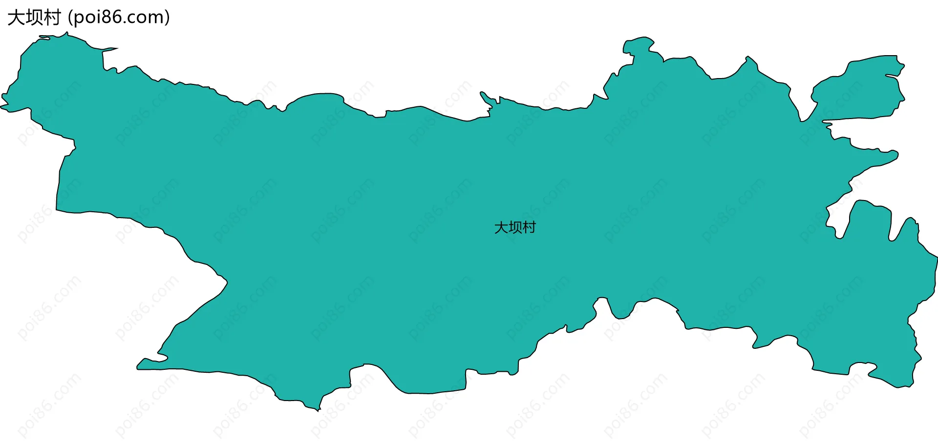 大坝村边界地图