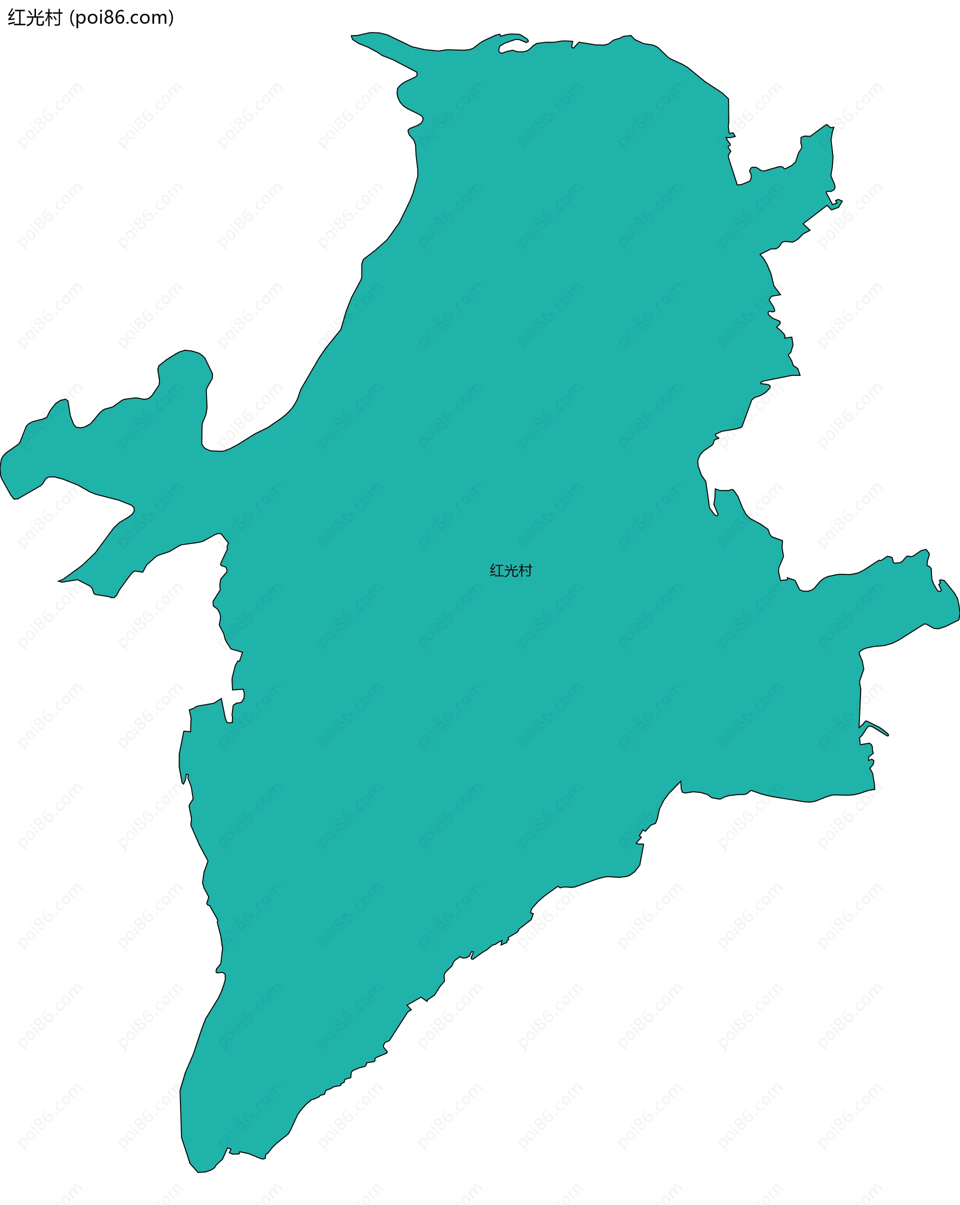 红光村边界地图