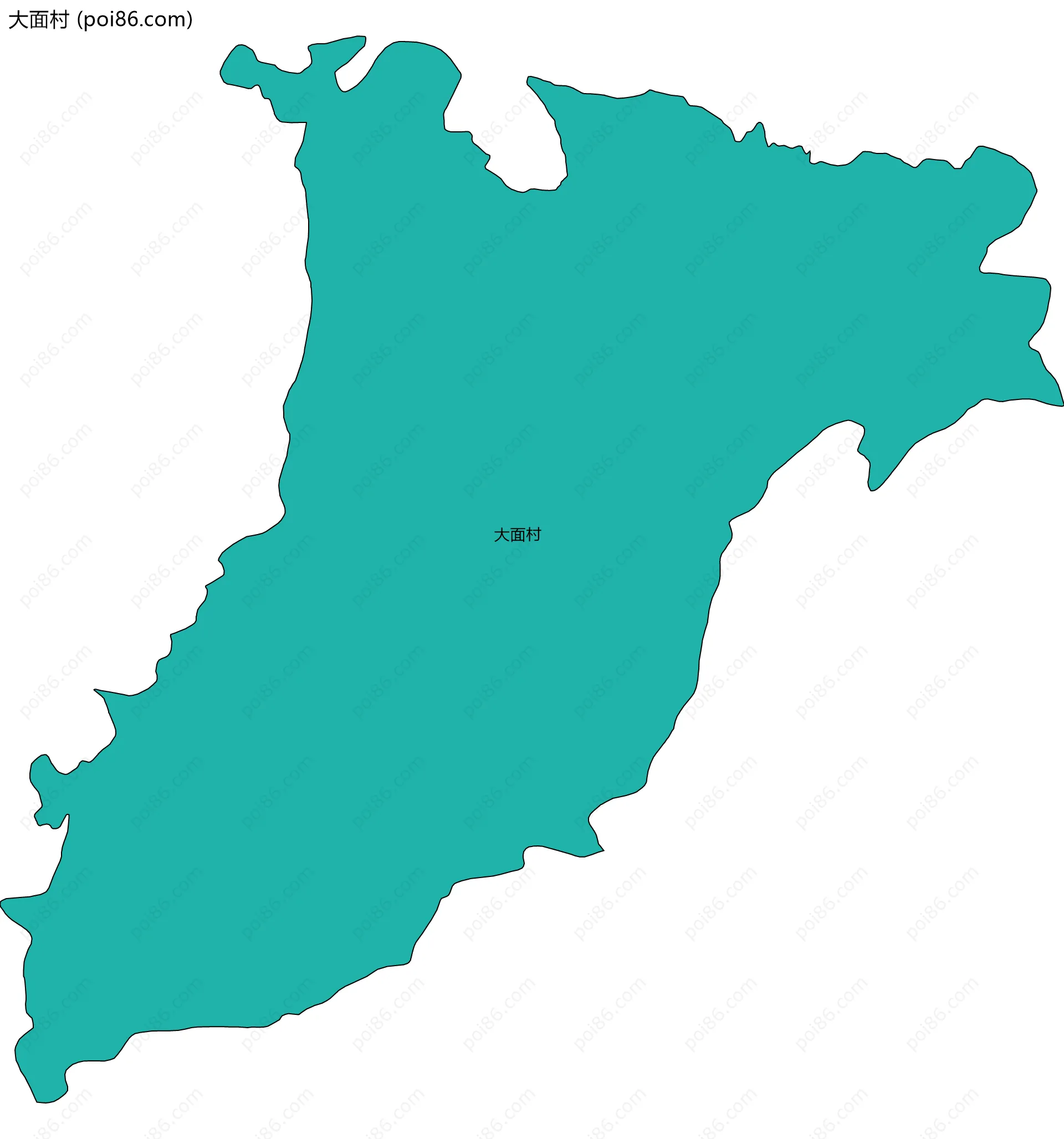 大面村边界地图