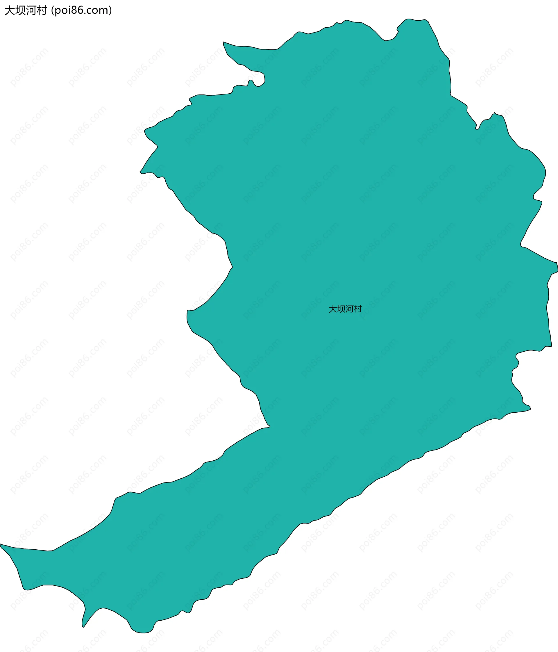 大坝河村边界地图