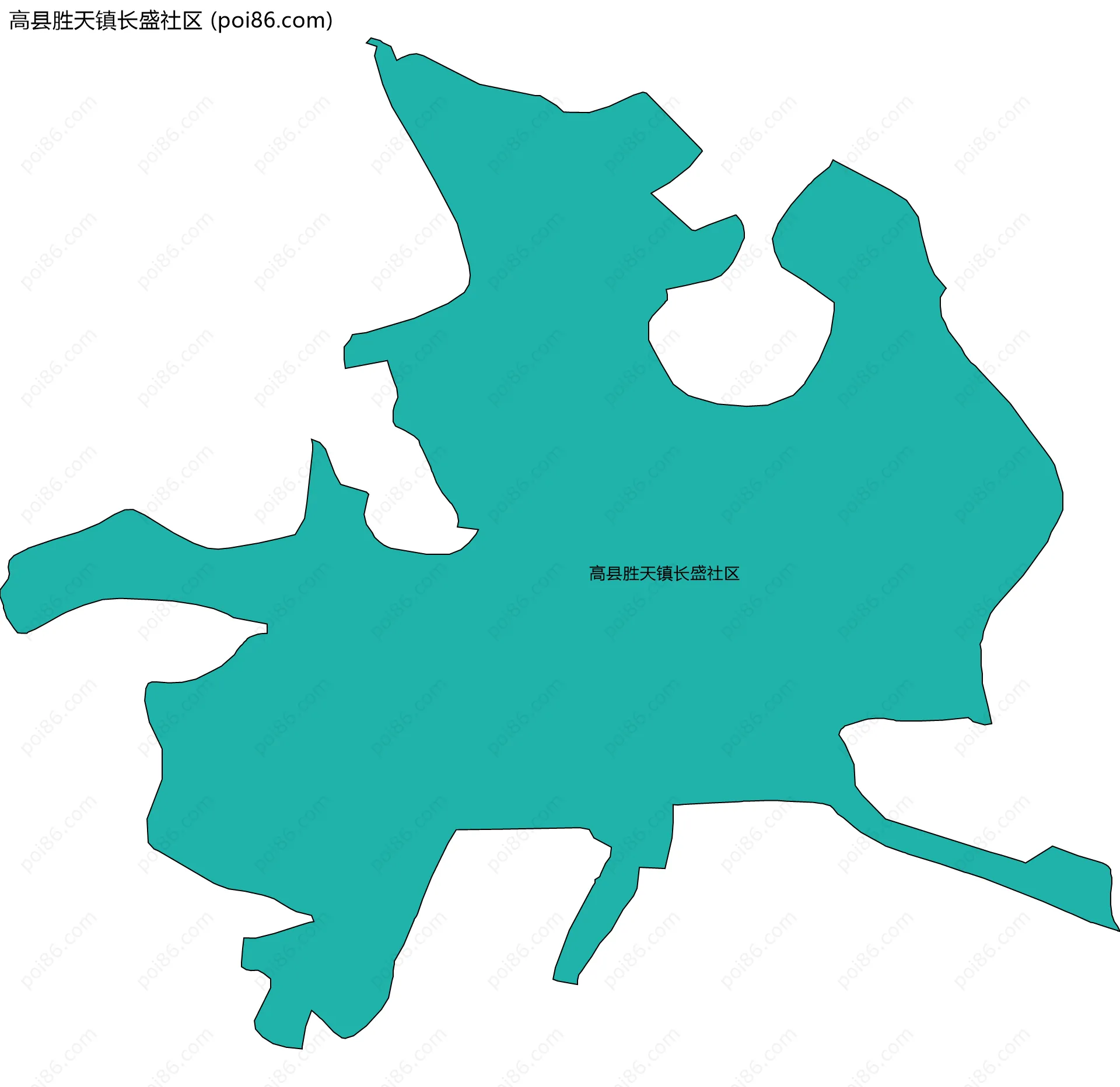 高县胜天镇长盛社区边界地图