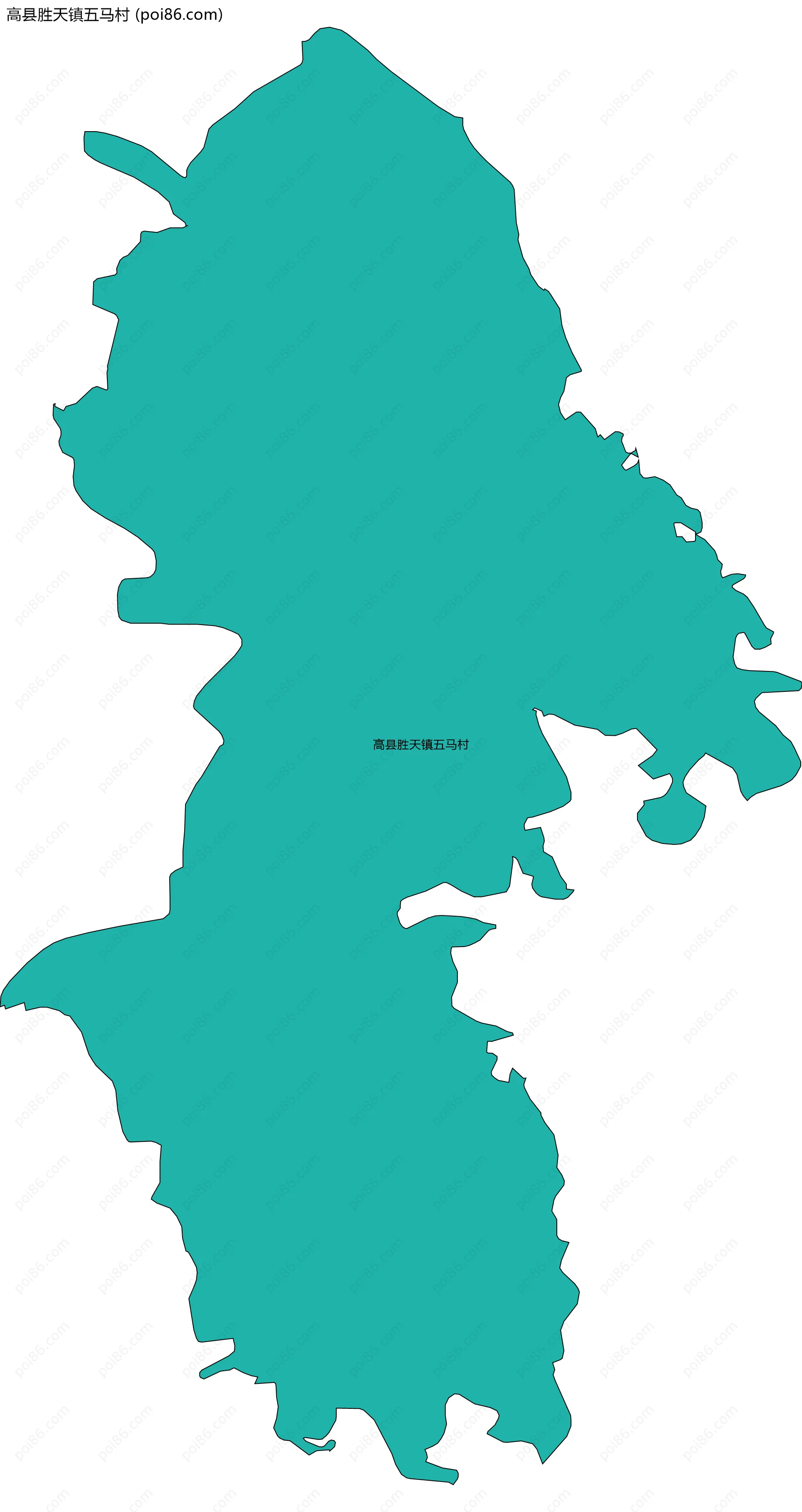 高县胜天镇五马村边界地图
