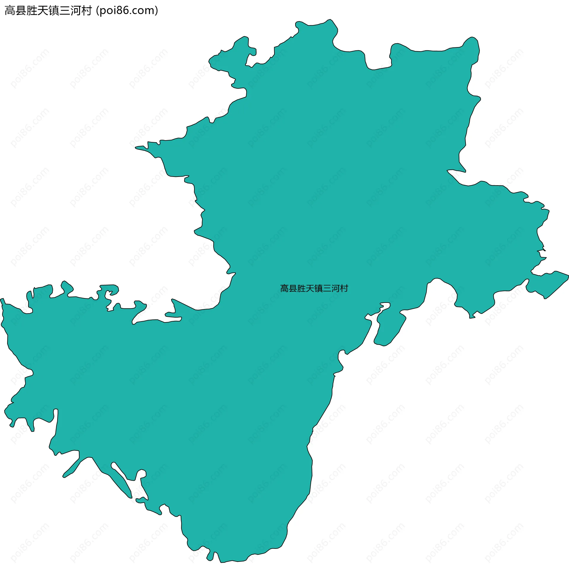 高县胜天镇三河村边界地图