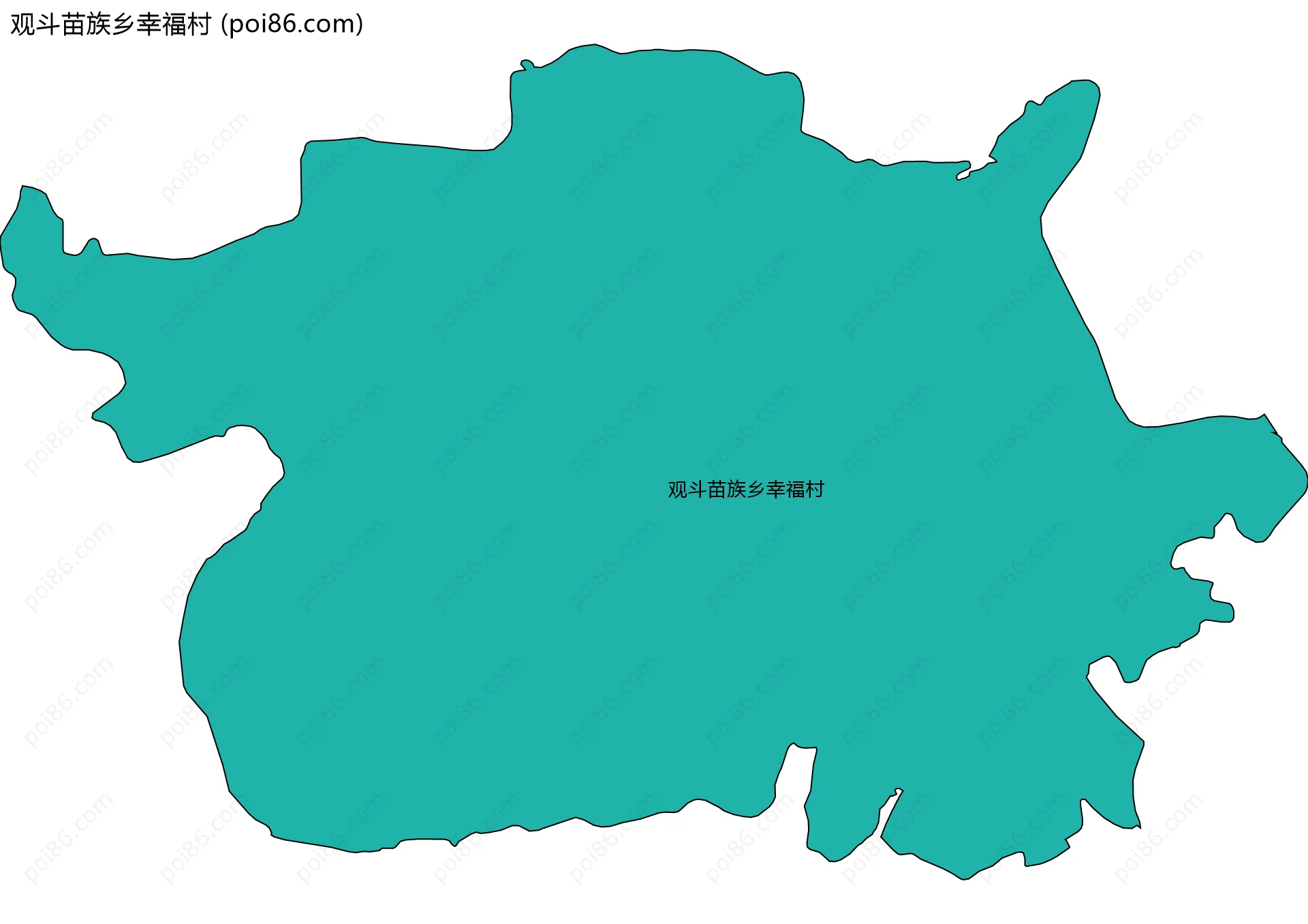 观斗苗族乡幸福村边界地图