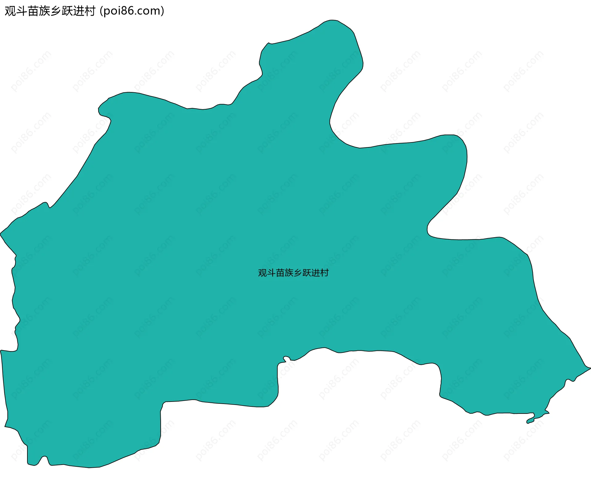 观斗苗族乡跃进村边界地图