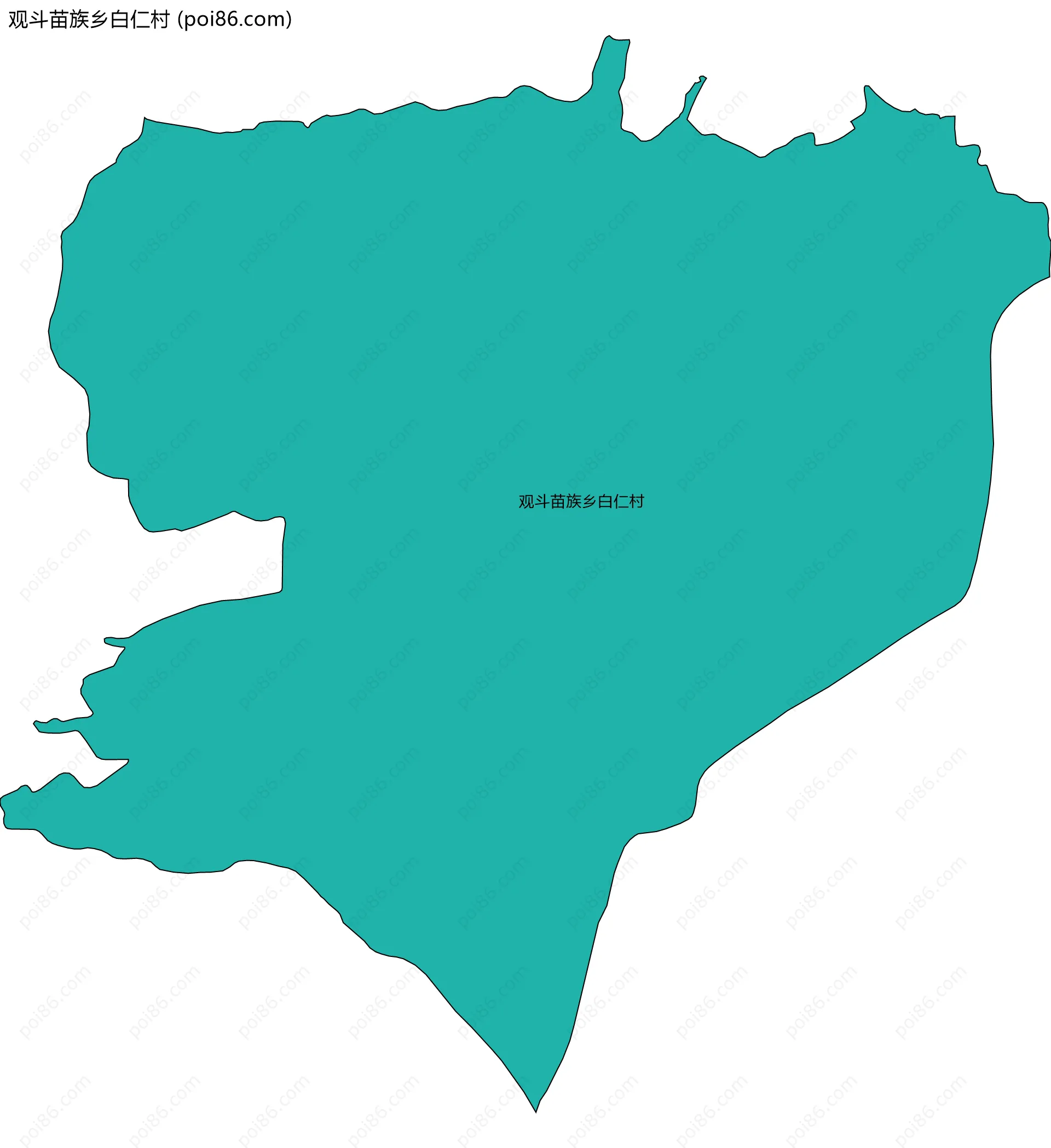 观斗苗族乡白仁村边界地图