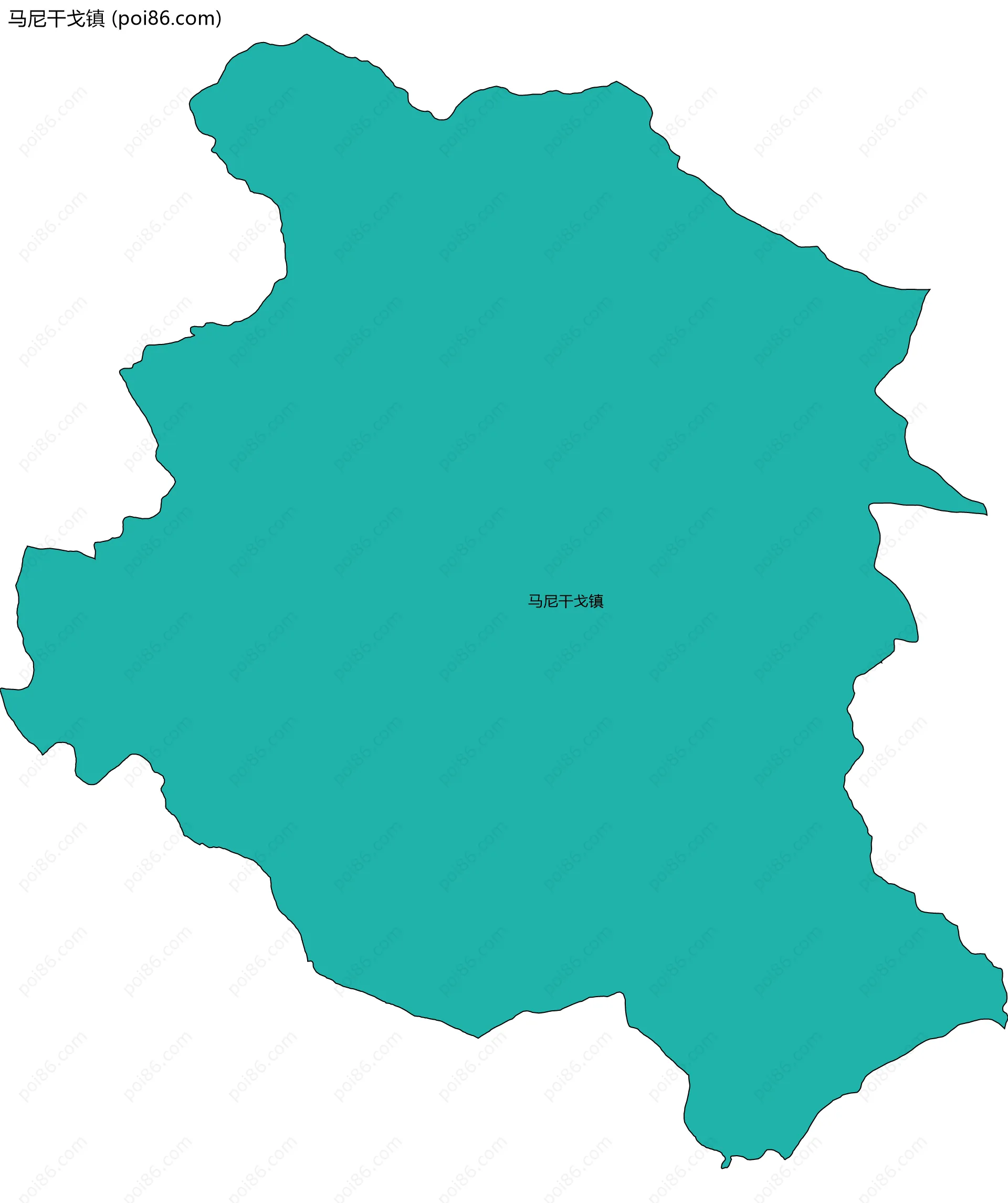 马尼干戈镇边界地图(五级行政区划)