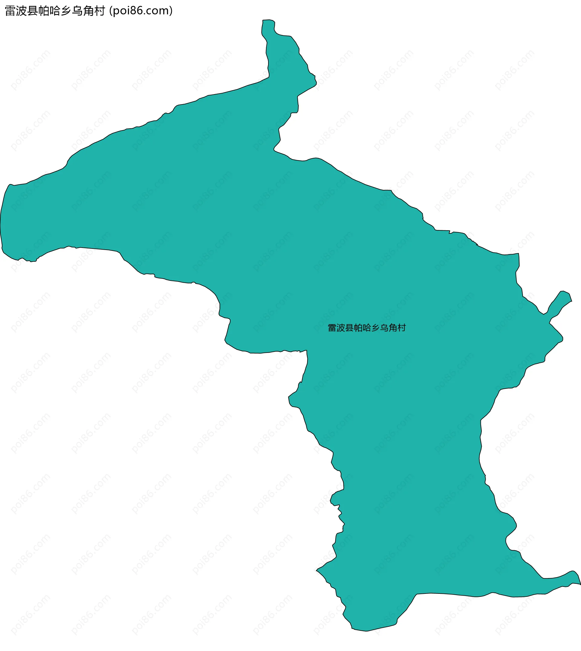 雷波县帕哈乡乌角村边界地图