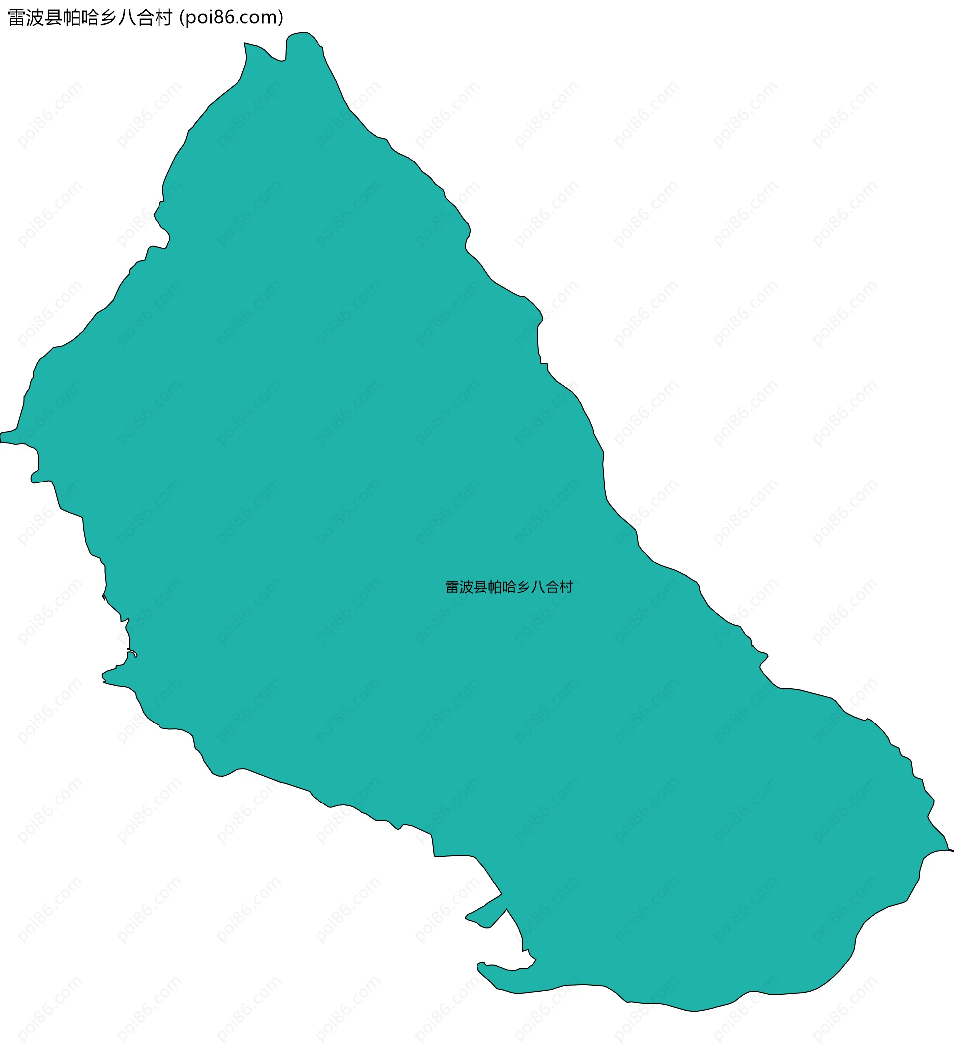 雷波县帕哈乡八合村边界地图