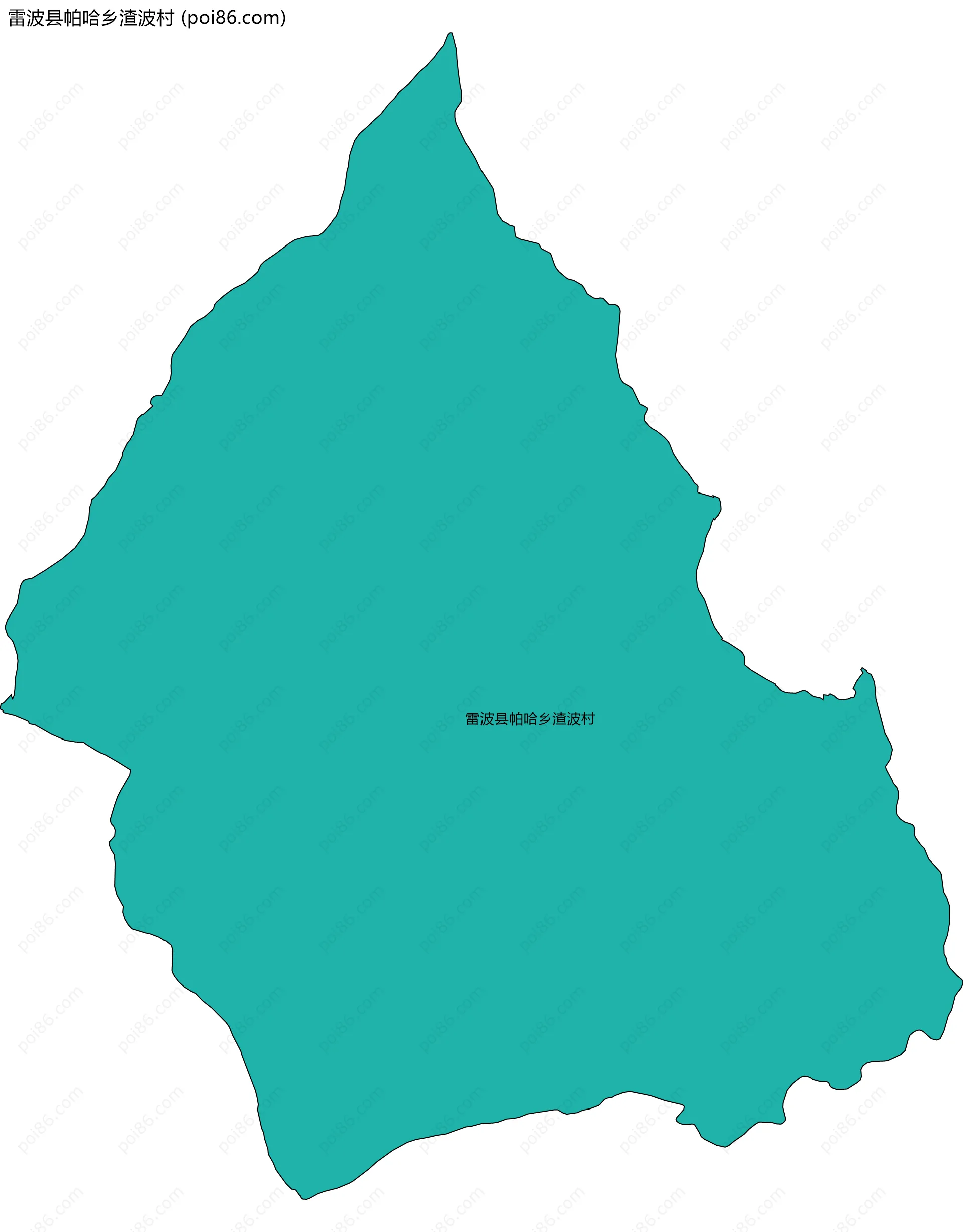 雷波县帕哈乡渣波村边界地图