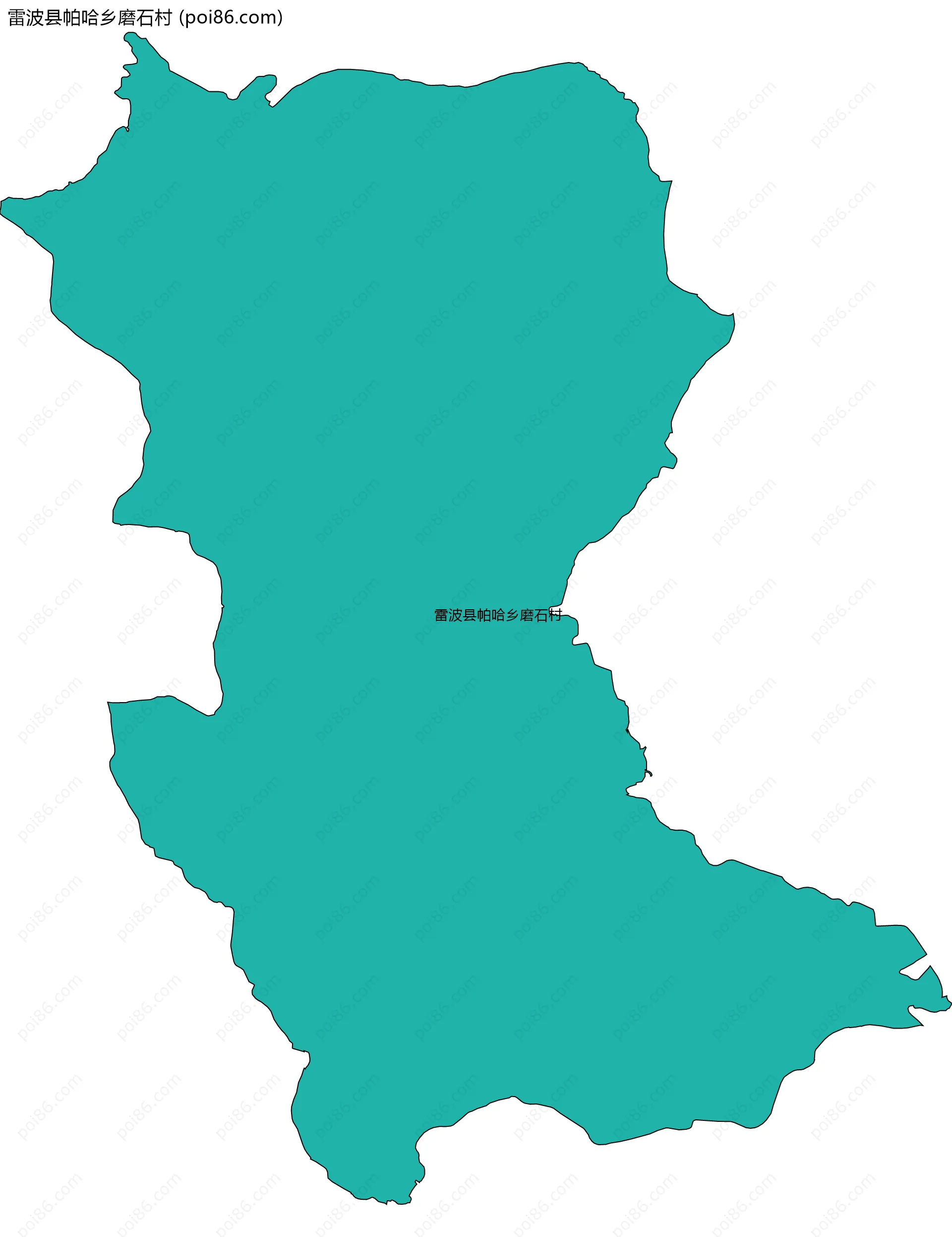 雷波县帕哈乡磨石村边界地图