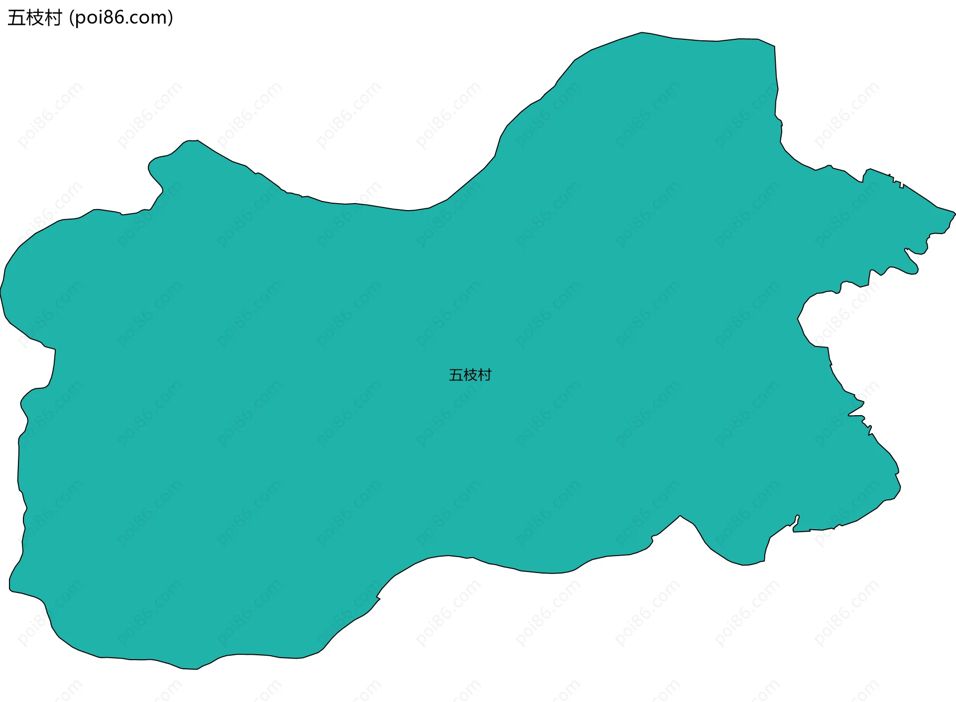 五枝村边界地图
