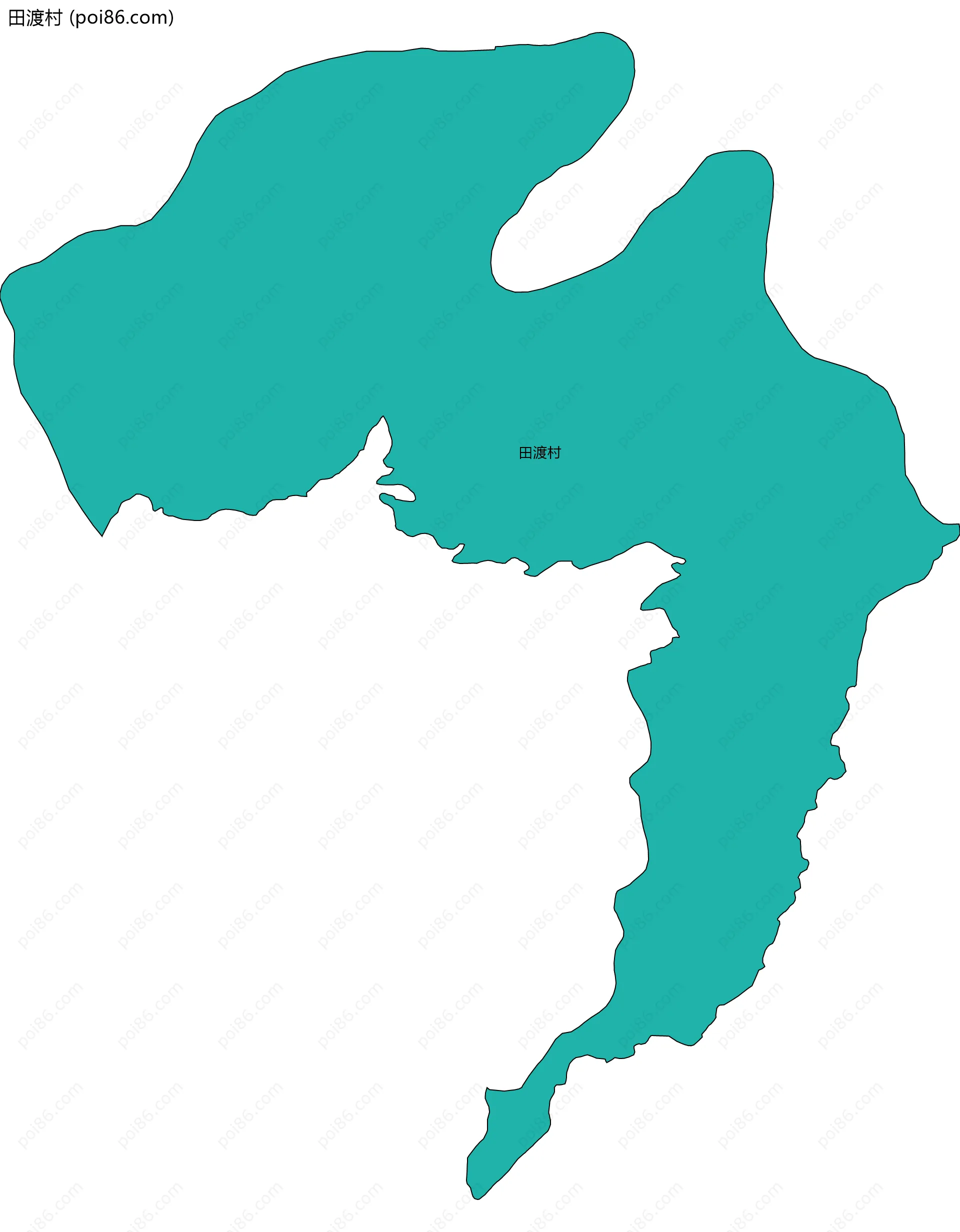 田渡村边界地图