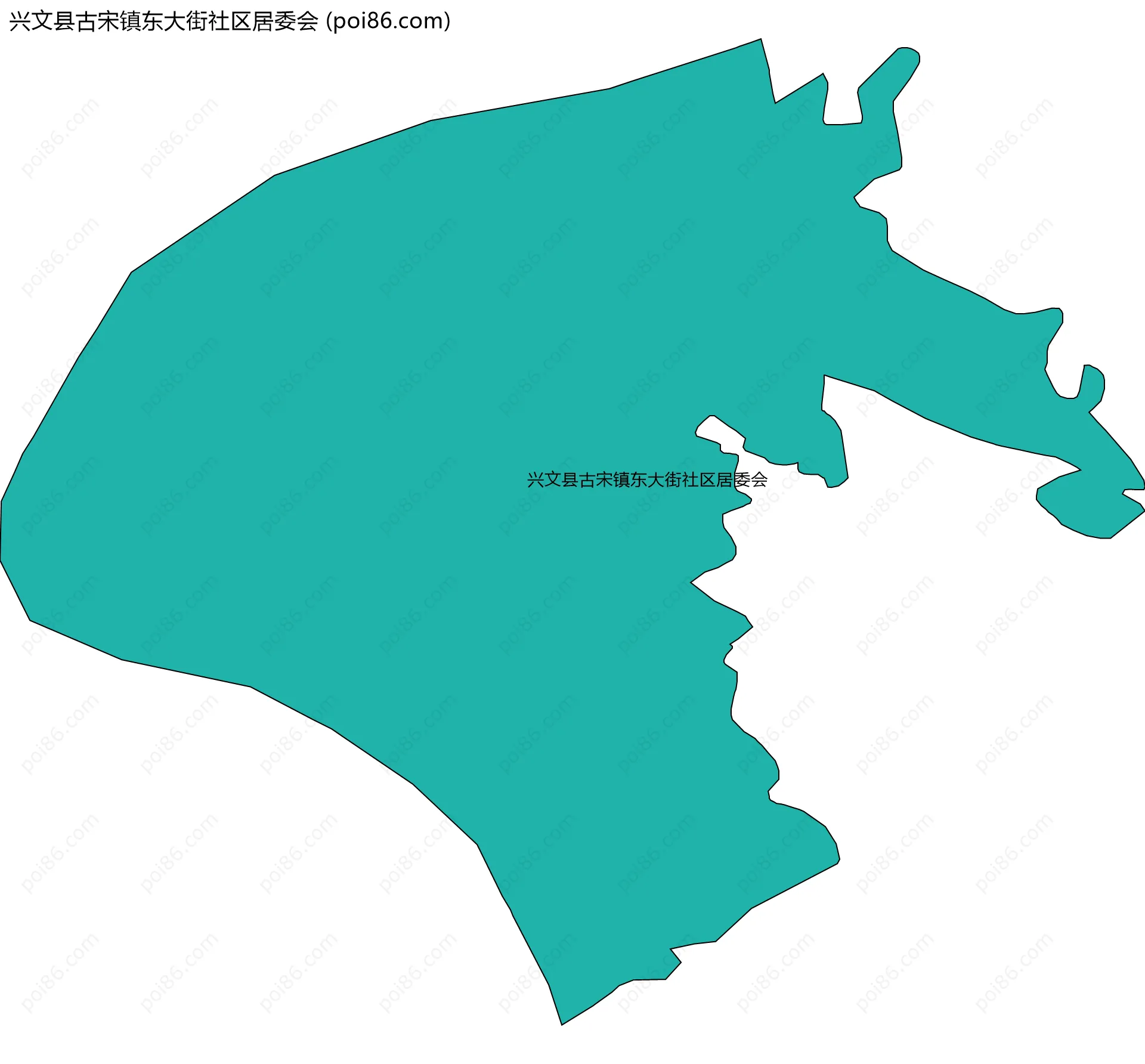 兴文县古宋镇东大街社区居委会边界地图