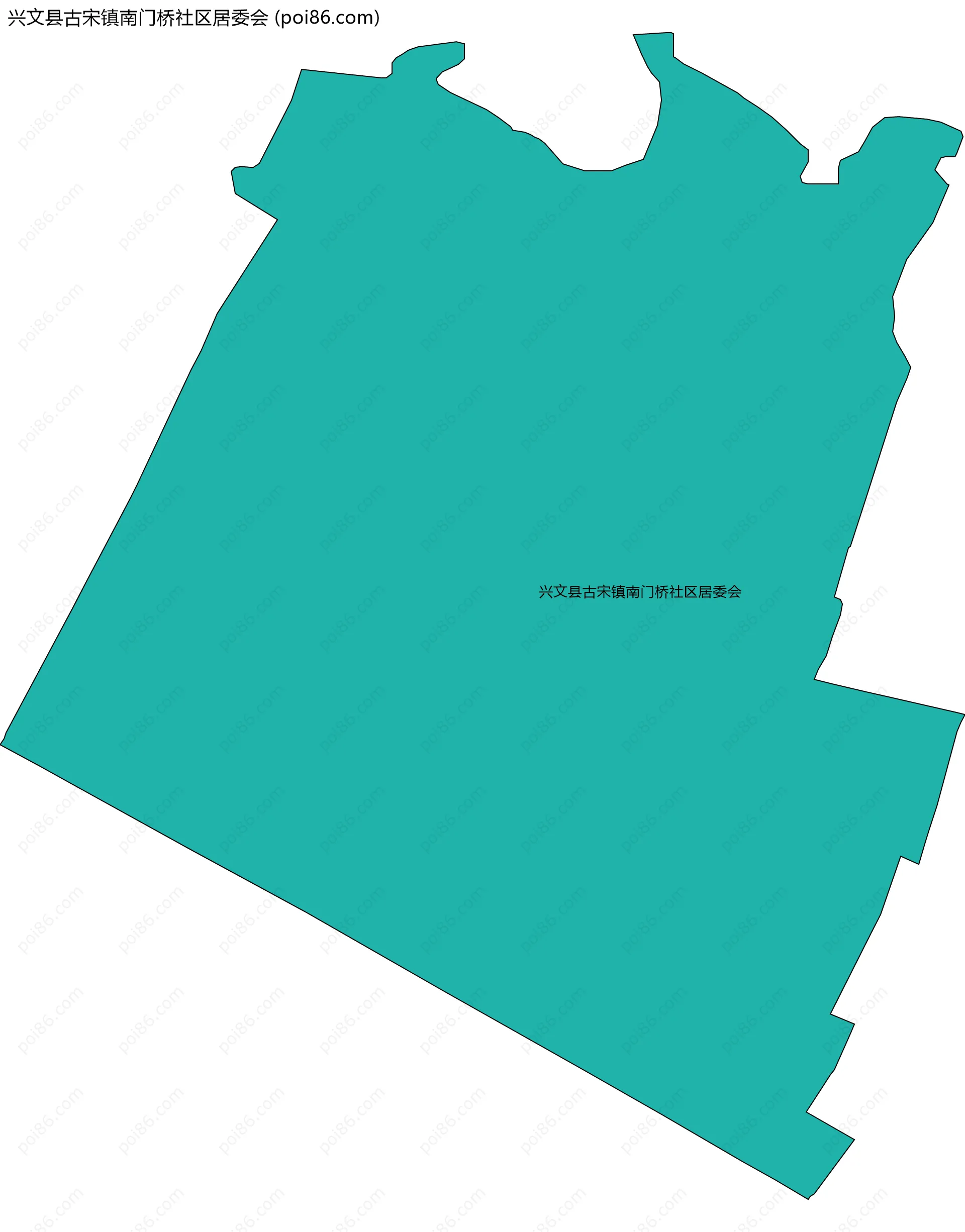 兴文县古宋镇南门桥社区居委会边界地图