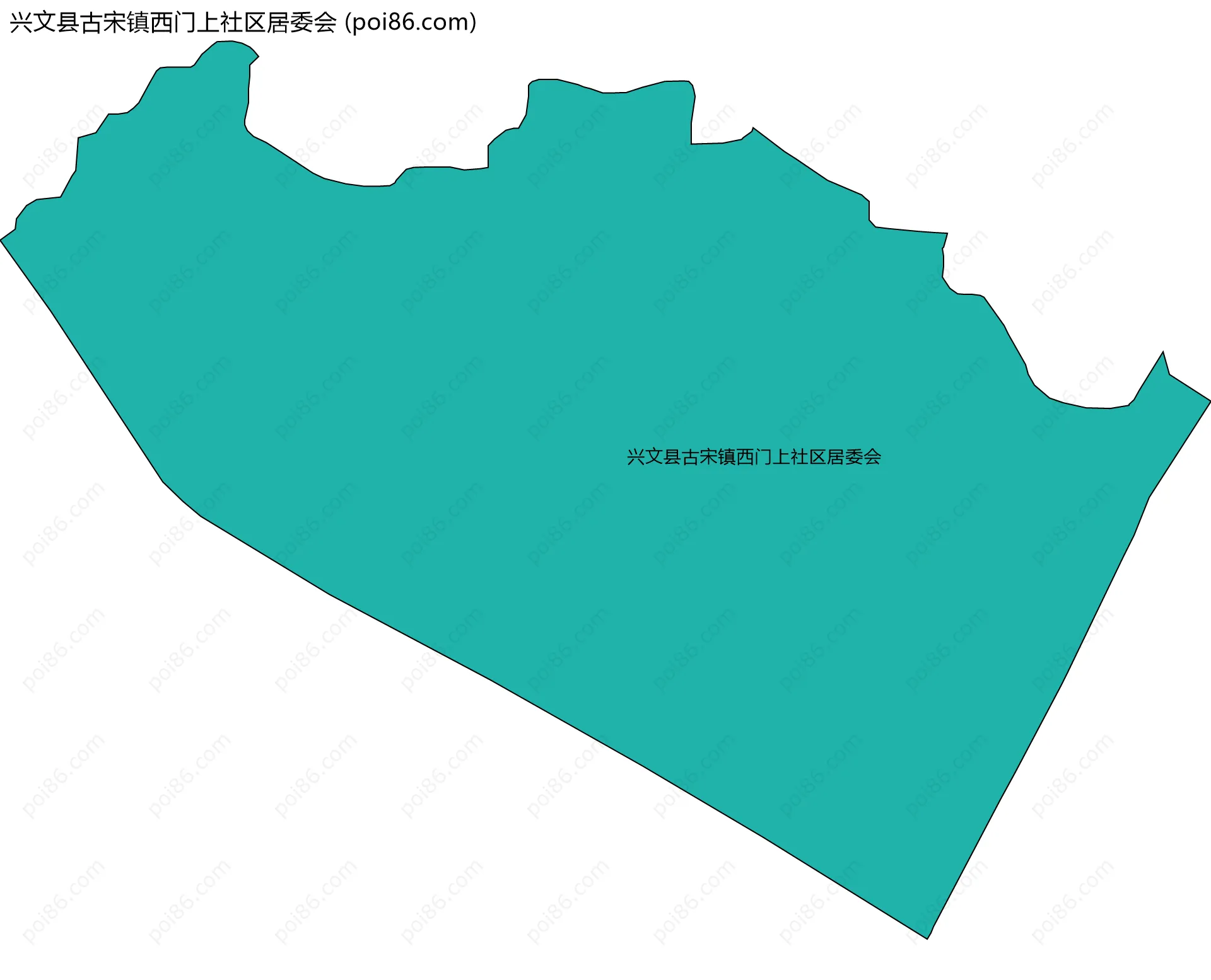 兴文县古宋镇西门上社区居委会边界地图