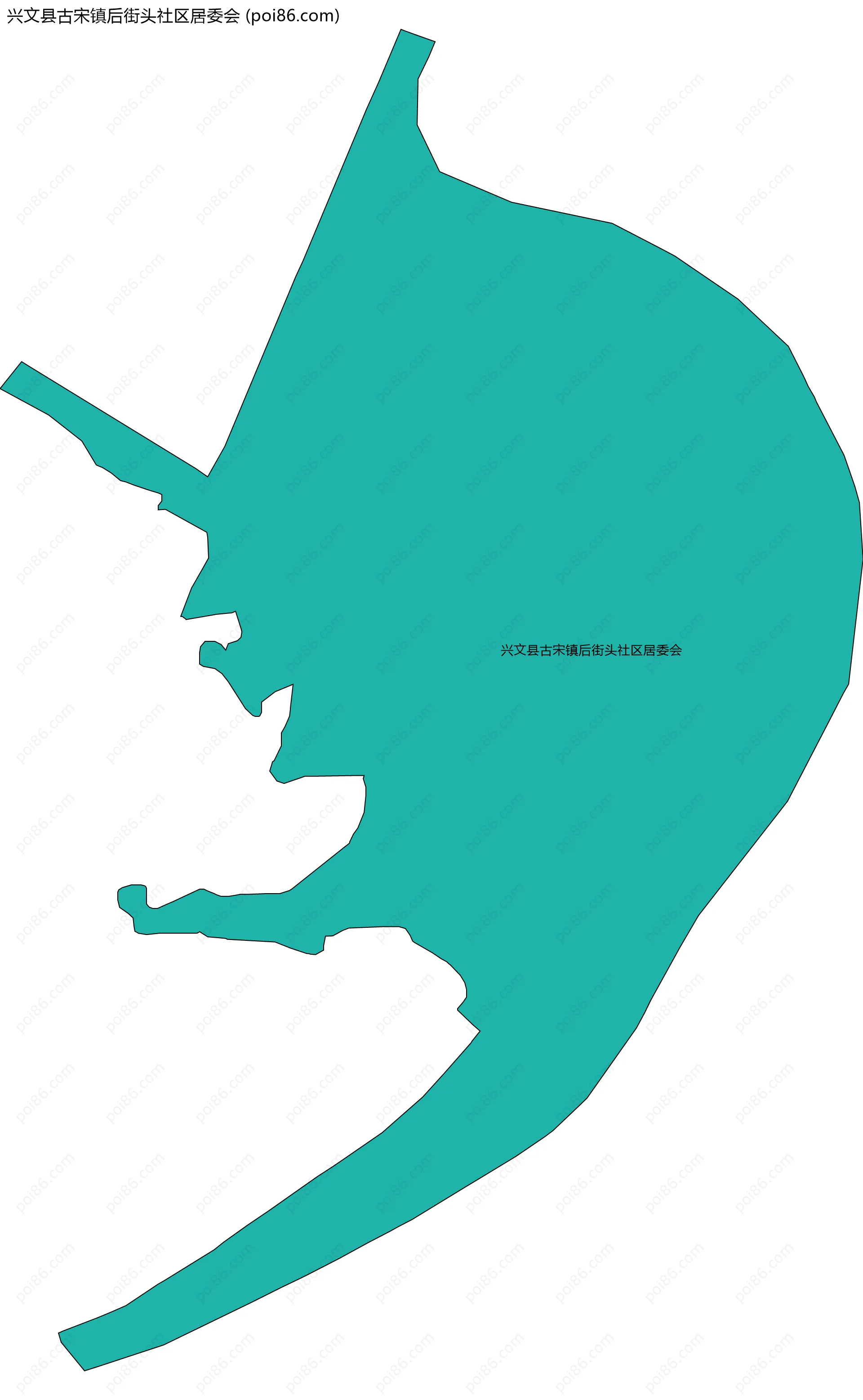 兴文县古宋镇后街头社区居委会边界地图