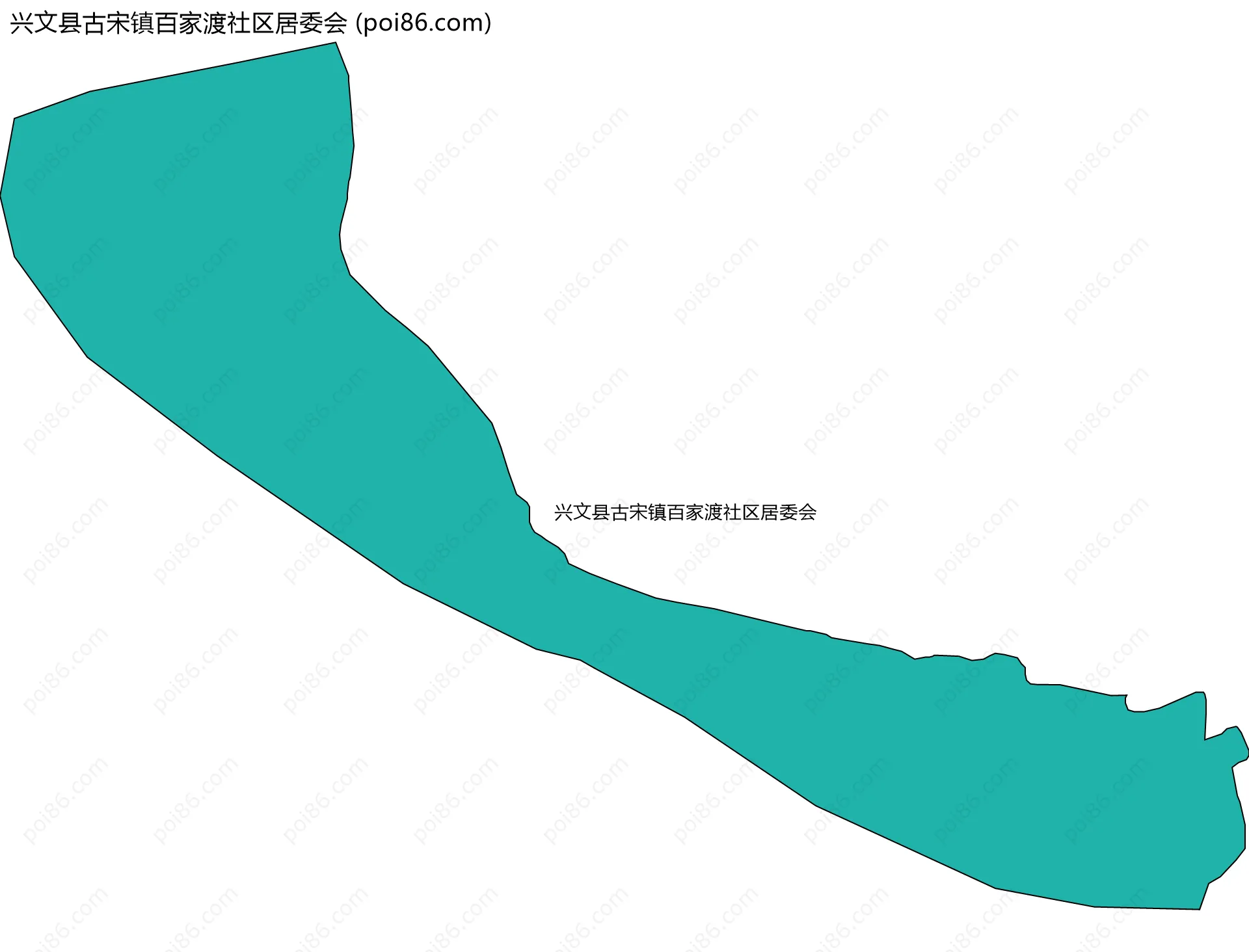 兴文县古宋镇百家渡社区居委会边界地图