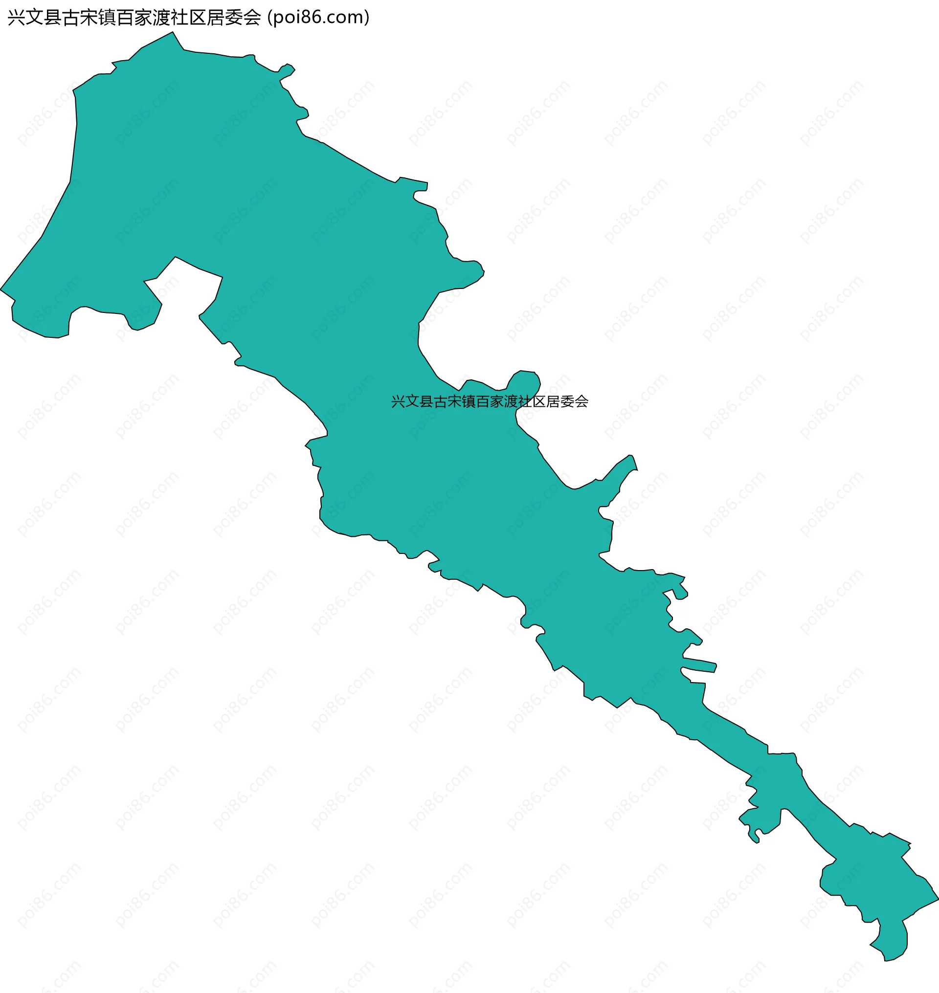 兴文县古宋镇百家渡社区居委会边界地图