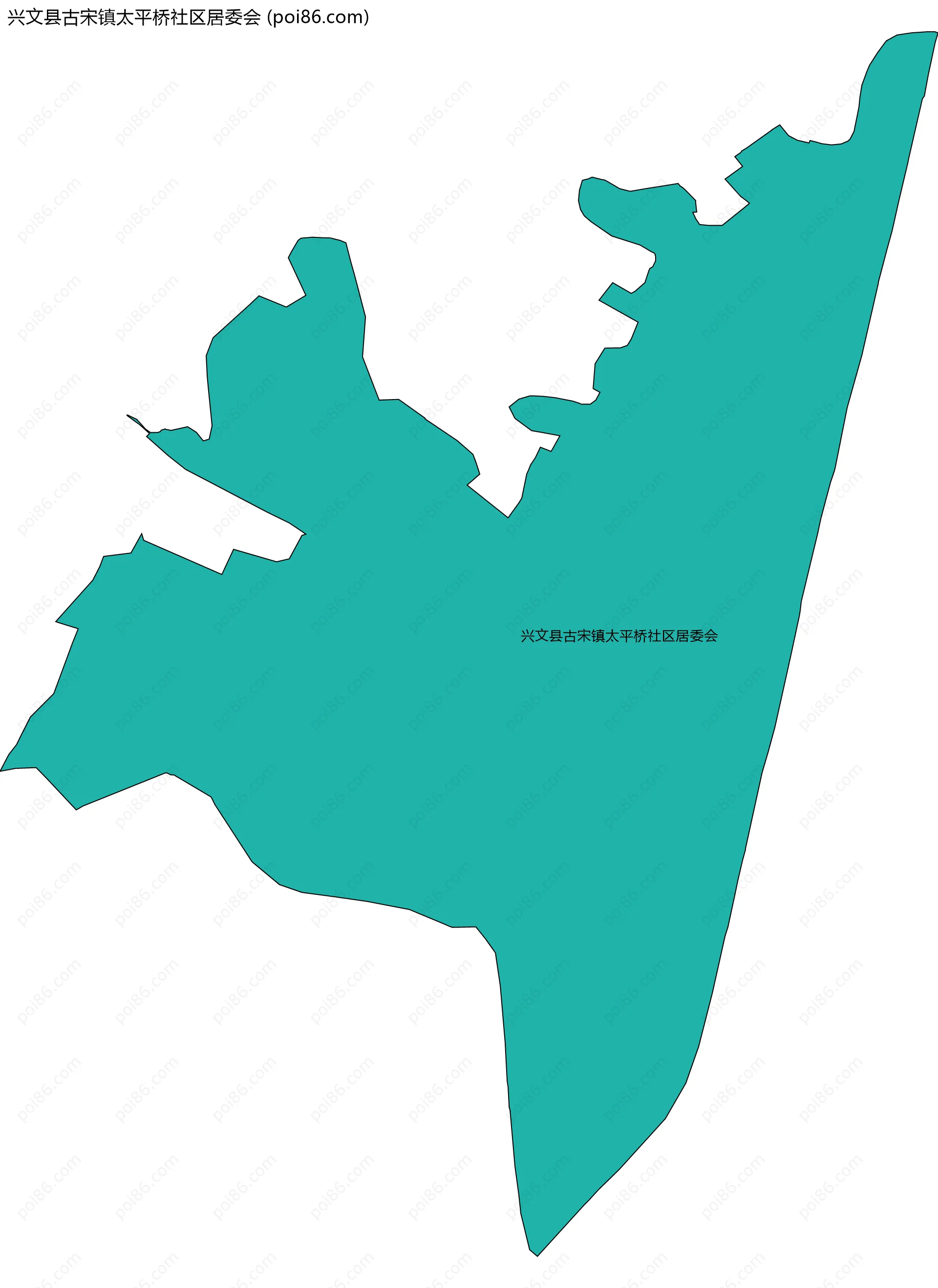 兴文县古宋镇太平桥社区居委会边界地图