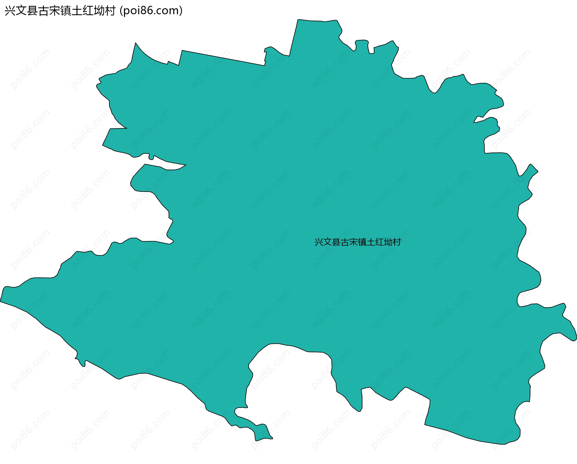 兴文县古宋镇土红坳村边界地图