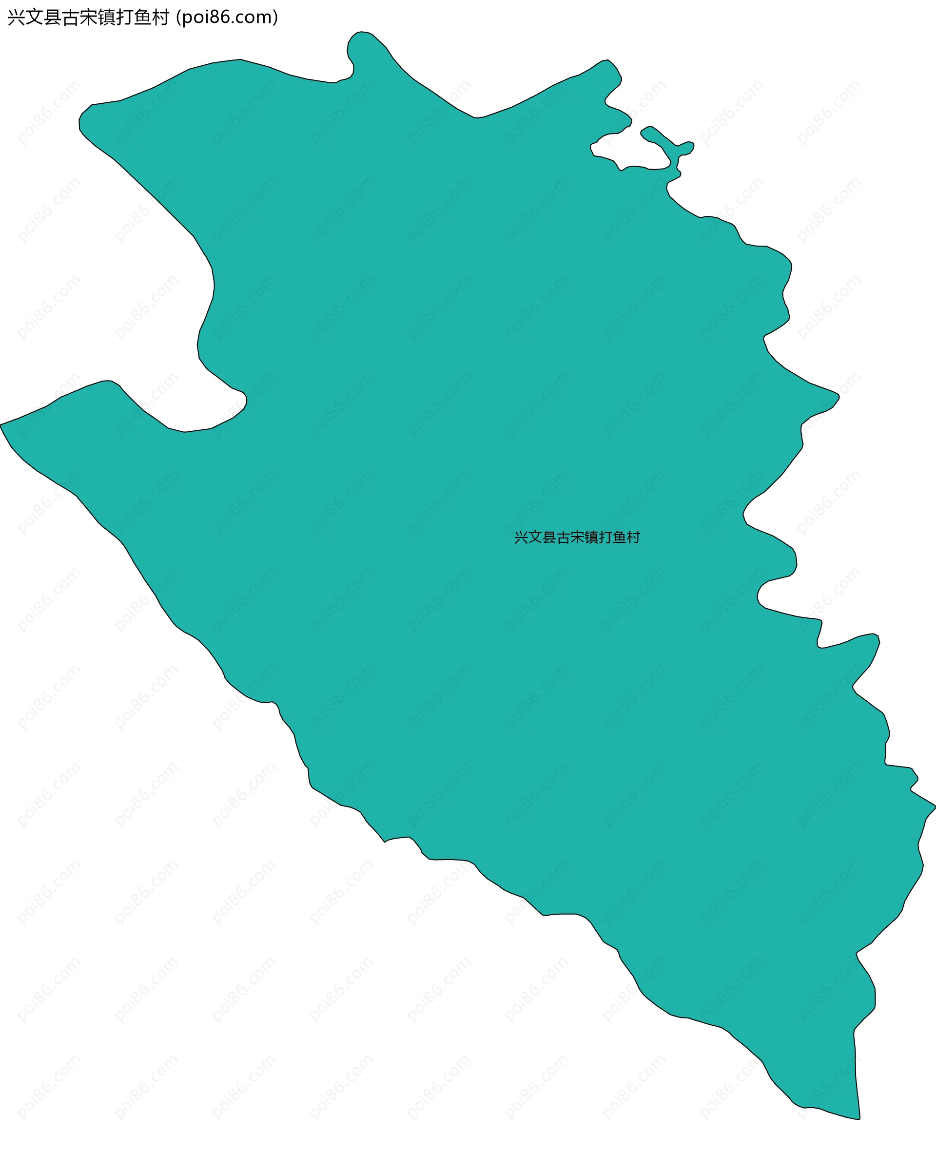 兴文县古宋镇打鱼村边界地图