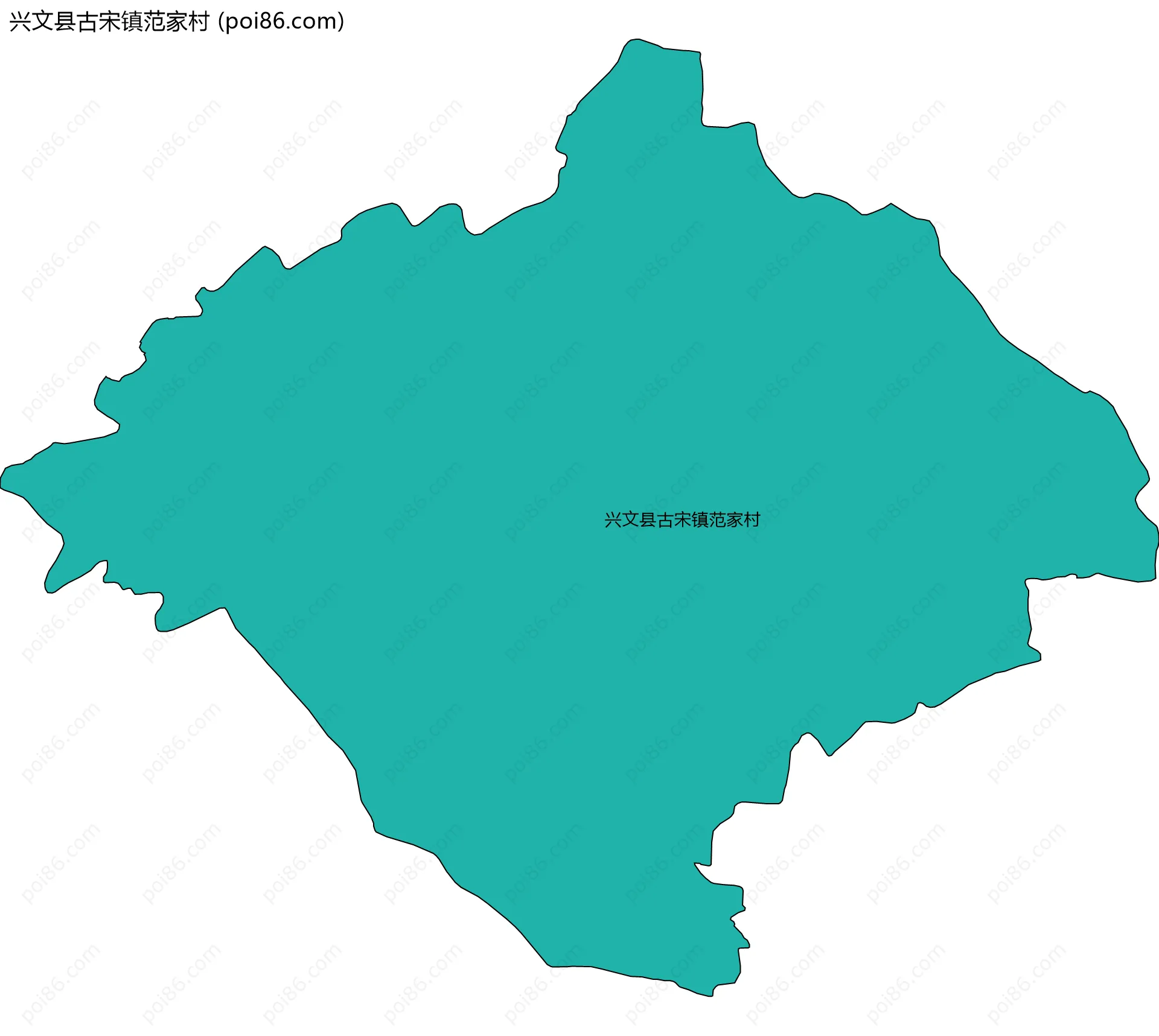 兴文县古宋镇范家村边界地图