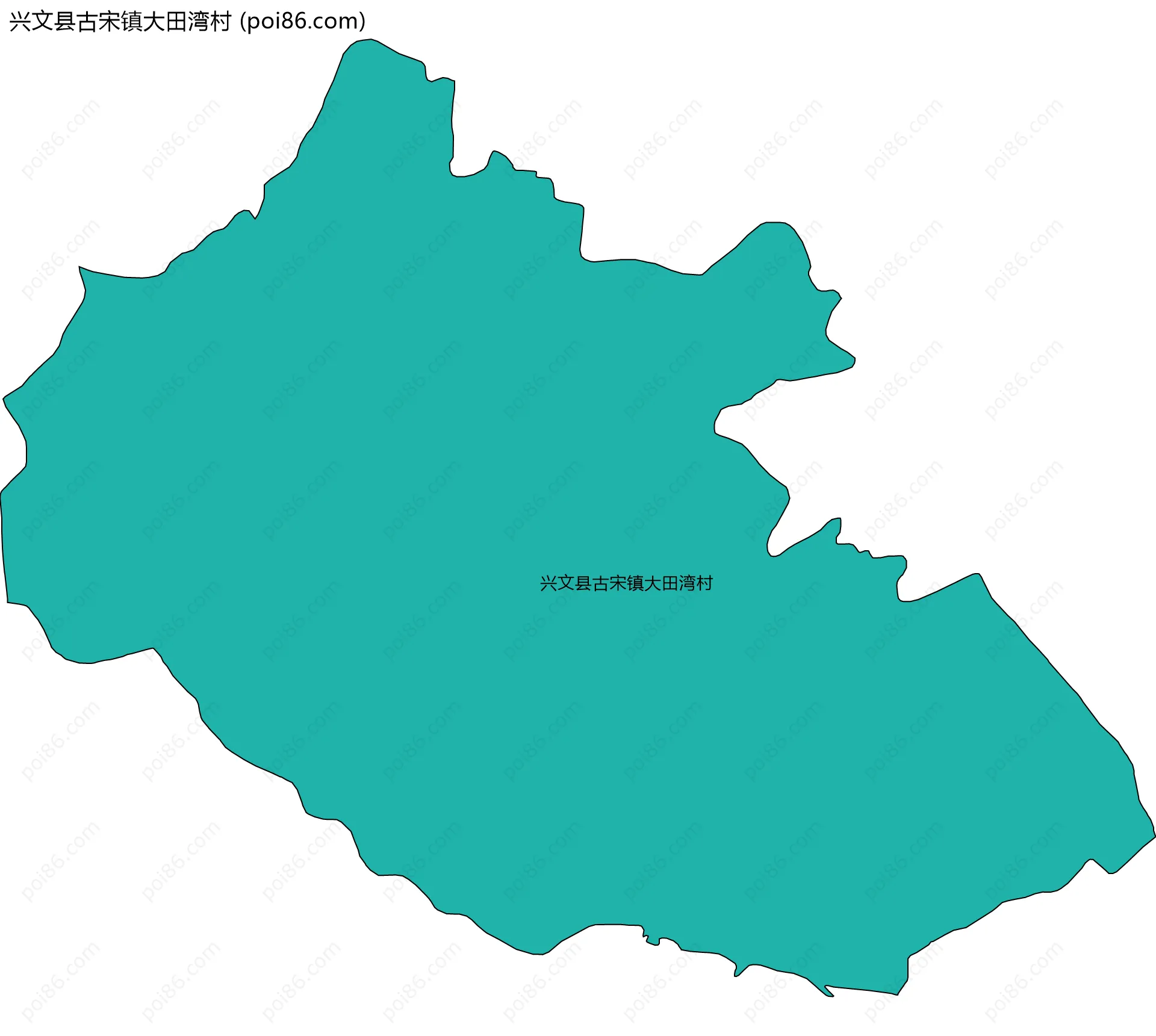 兴文县古宋镇大田湾村边界地图