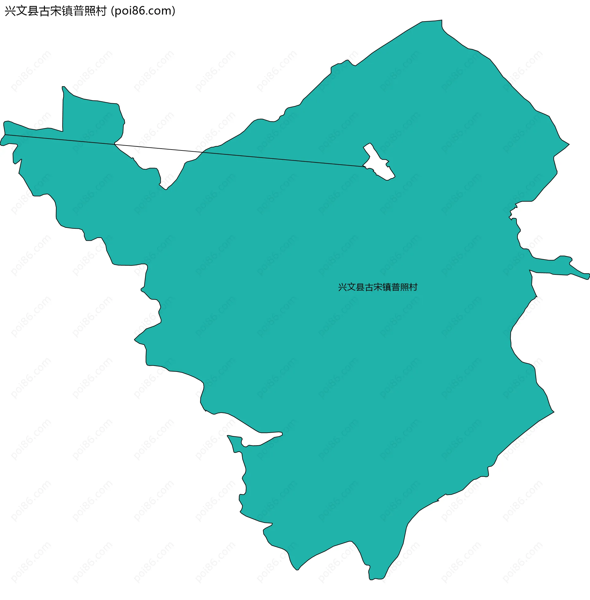 兴文县古宋镇普照村边界地图