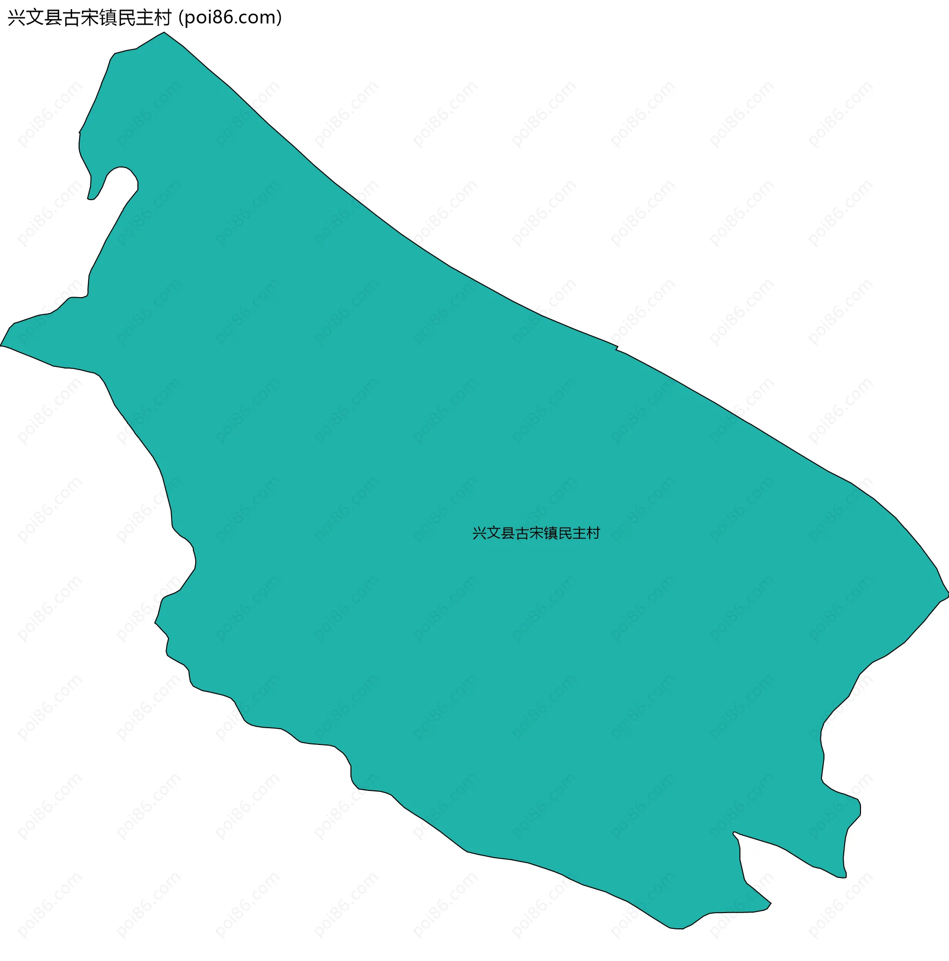 兴文县古宋镇民主村边界地图
