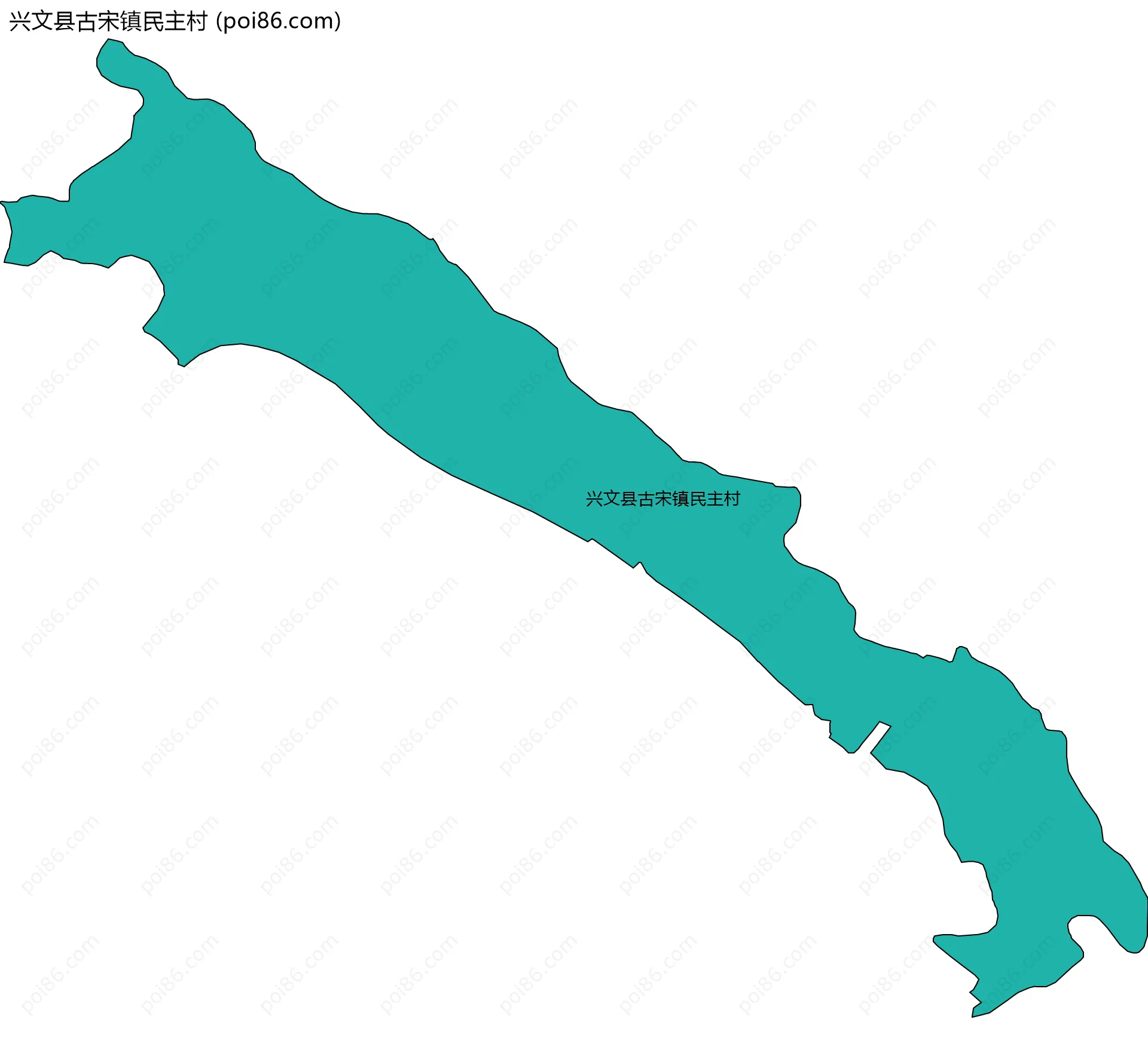 兴文县古宋镇民主村边界地图