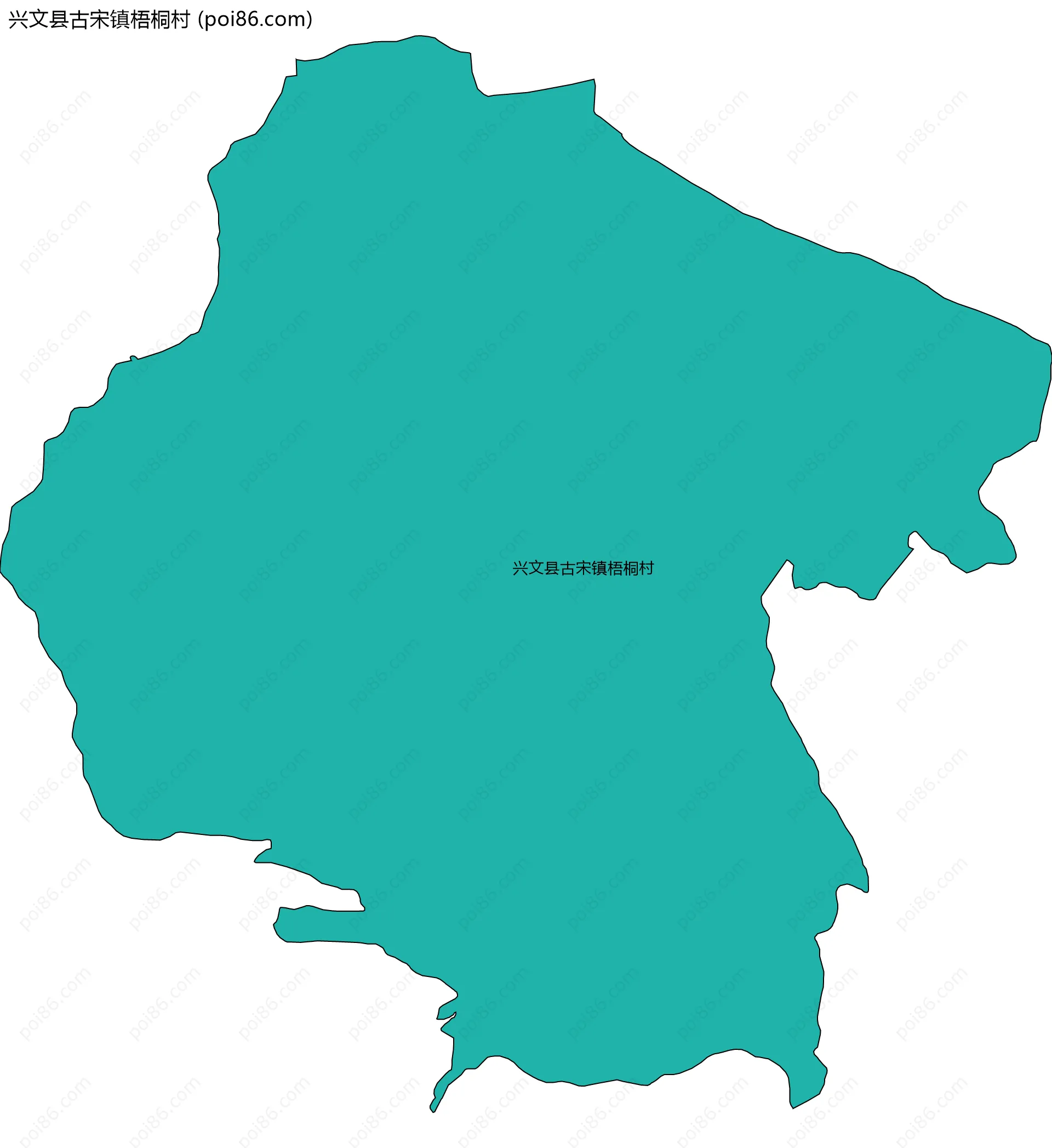 兴文县古宋镇梧桐村边界地图