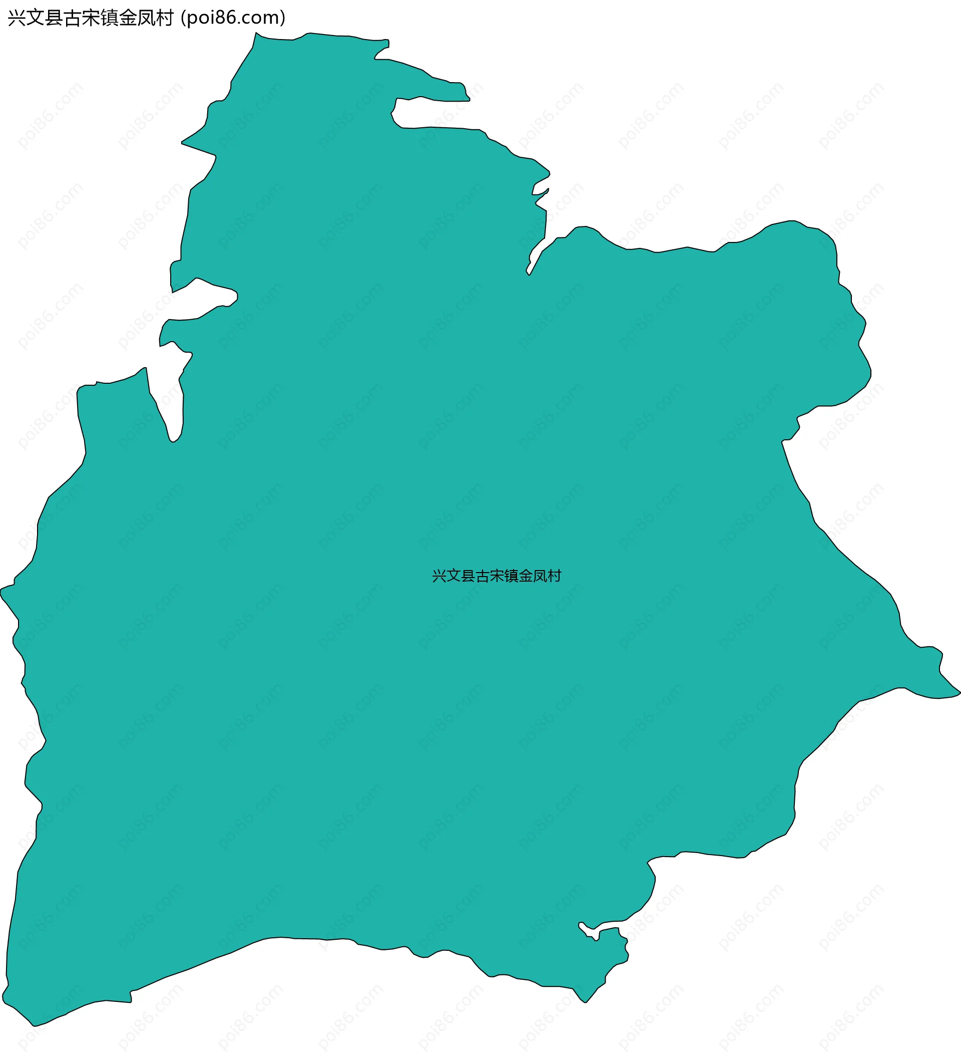 兴文县古宋镇金凤村边界地图