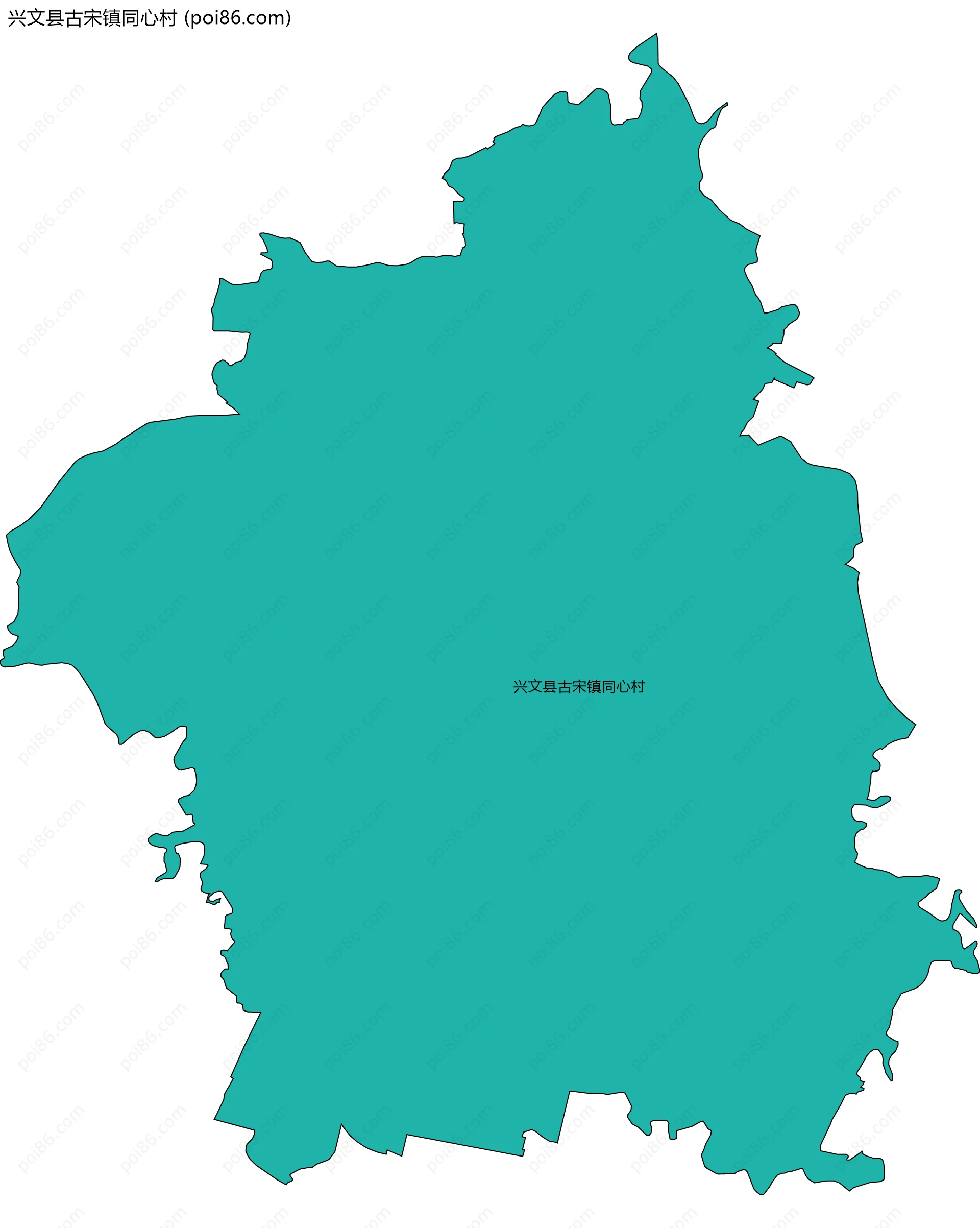 兴文县古宋镇同心村边界地图