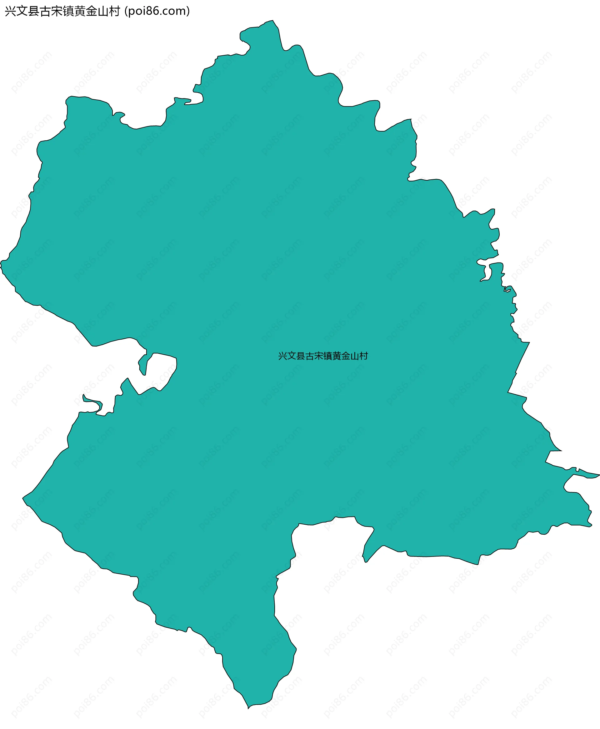 兴文县古宋镇黄金山村边界地图