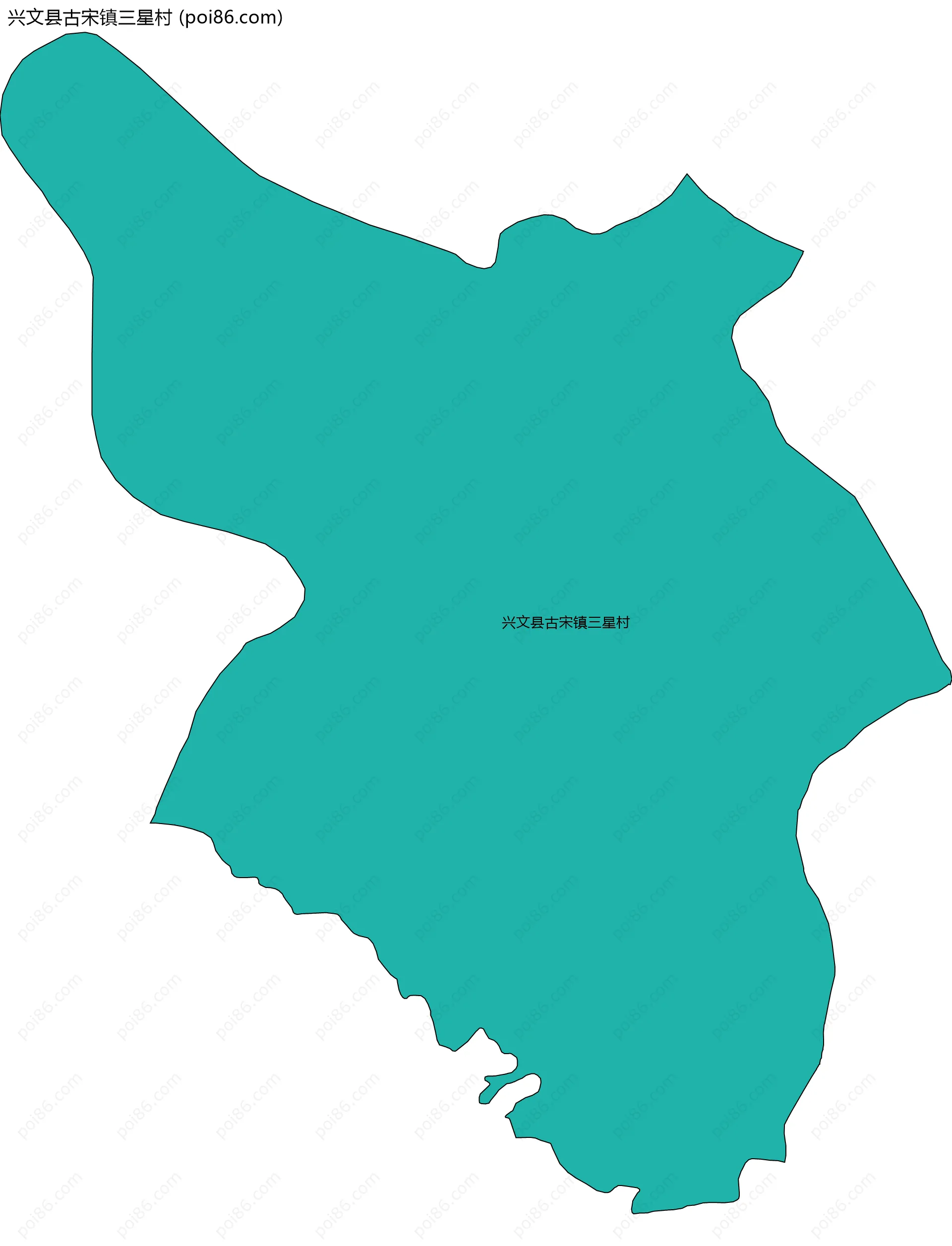 兴文县古宋镇三星村边界地图