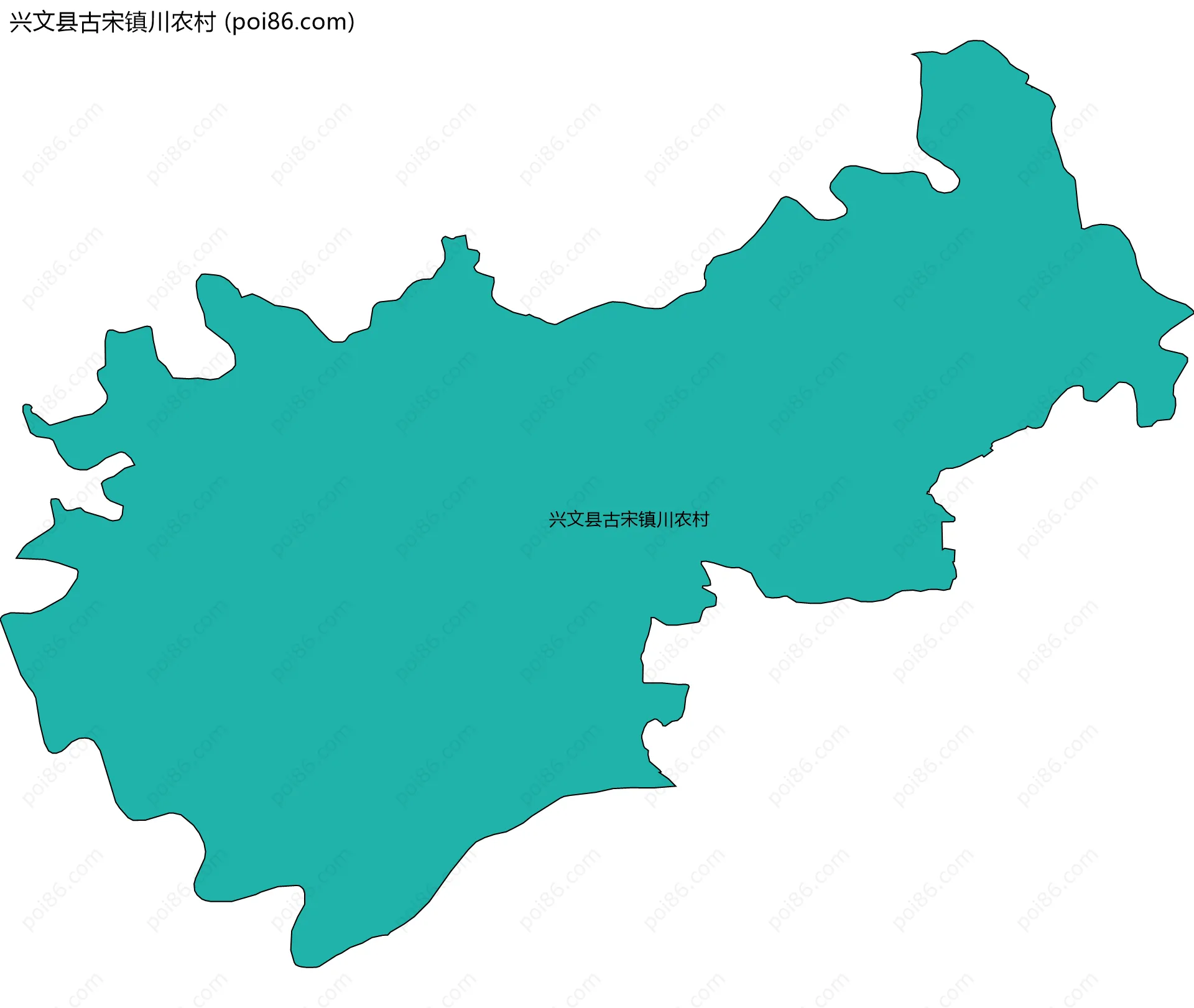 兴文县古宋镇川农村边界地图