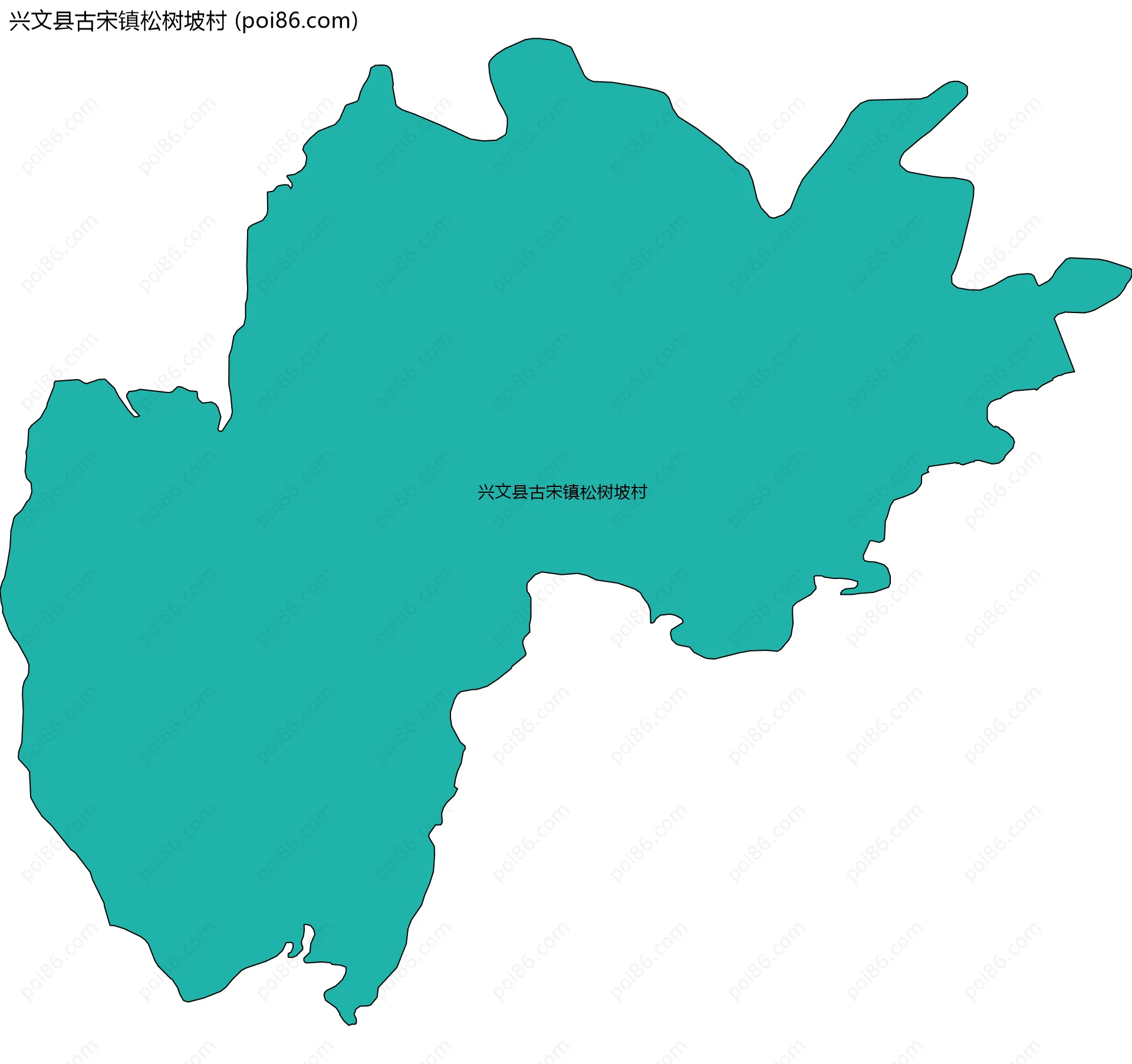 兴文县古宋镇松树坡村边界地图